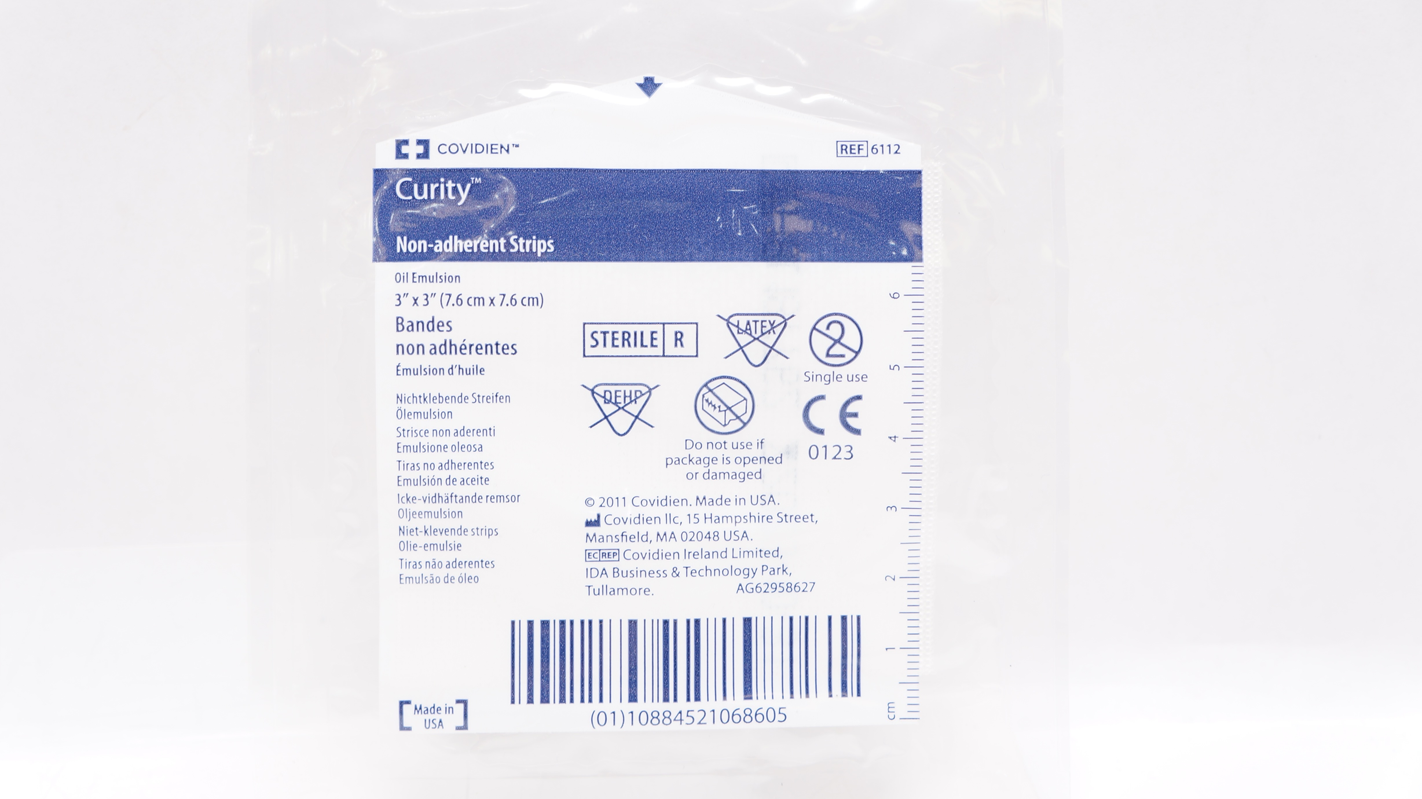 Covidien 6112 Curity Non-Adherent Strips Oil Emulsion 3 x 3 inch (x)