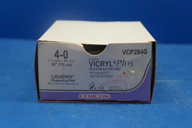 Ethicon VCP284G 4-0 VICRYL Plus, LIGAPAK Dispensing Reel, 54 - Box of 10
