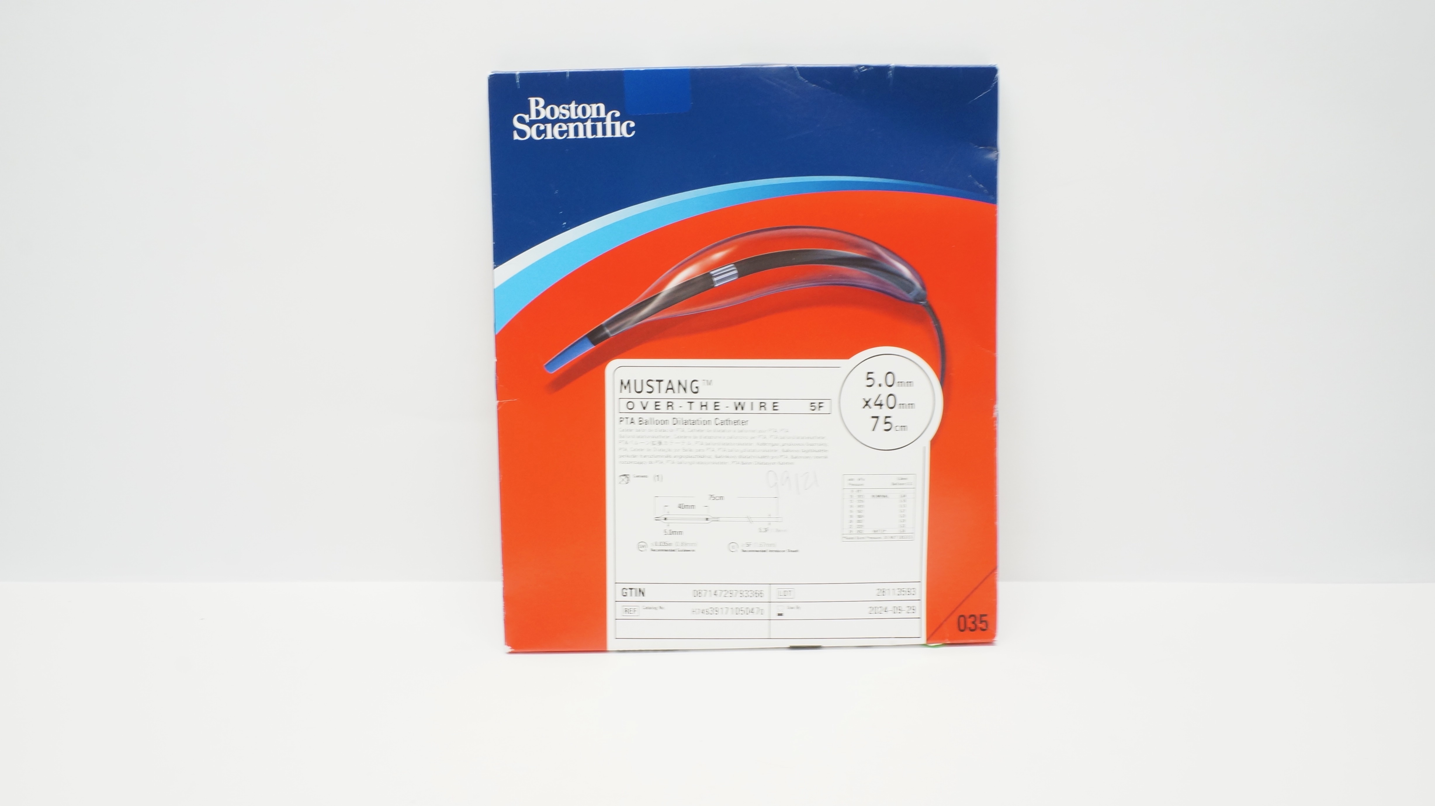 Boston Scientific H74939171050470 Mustang PTA Dilatation Cath. 5.0x40mmx75cm (x)