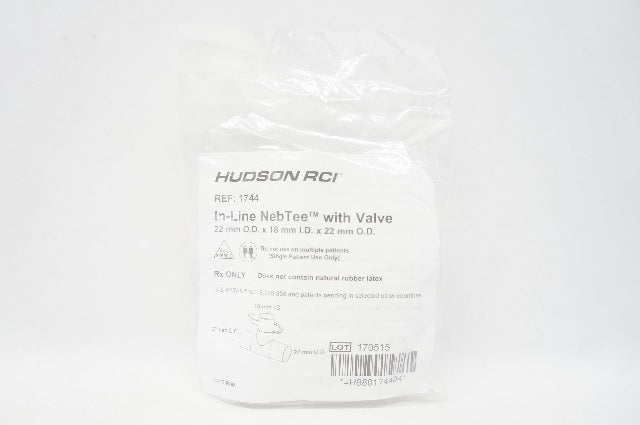 Teleflex 1744 In-line NebTee with Valve 22mm O.D. x 18mm I.D. x 22mm O.D.