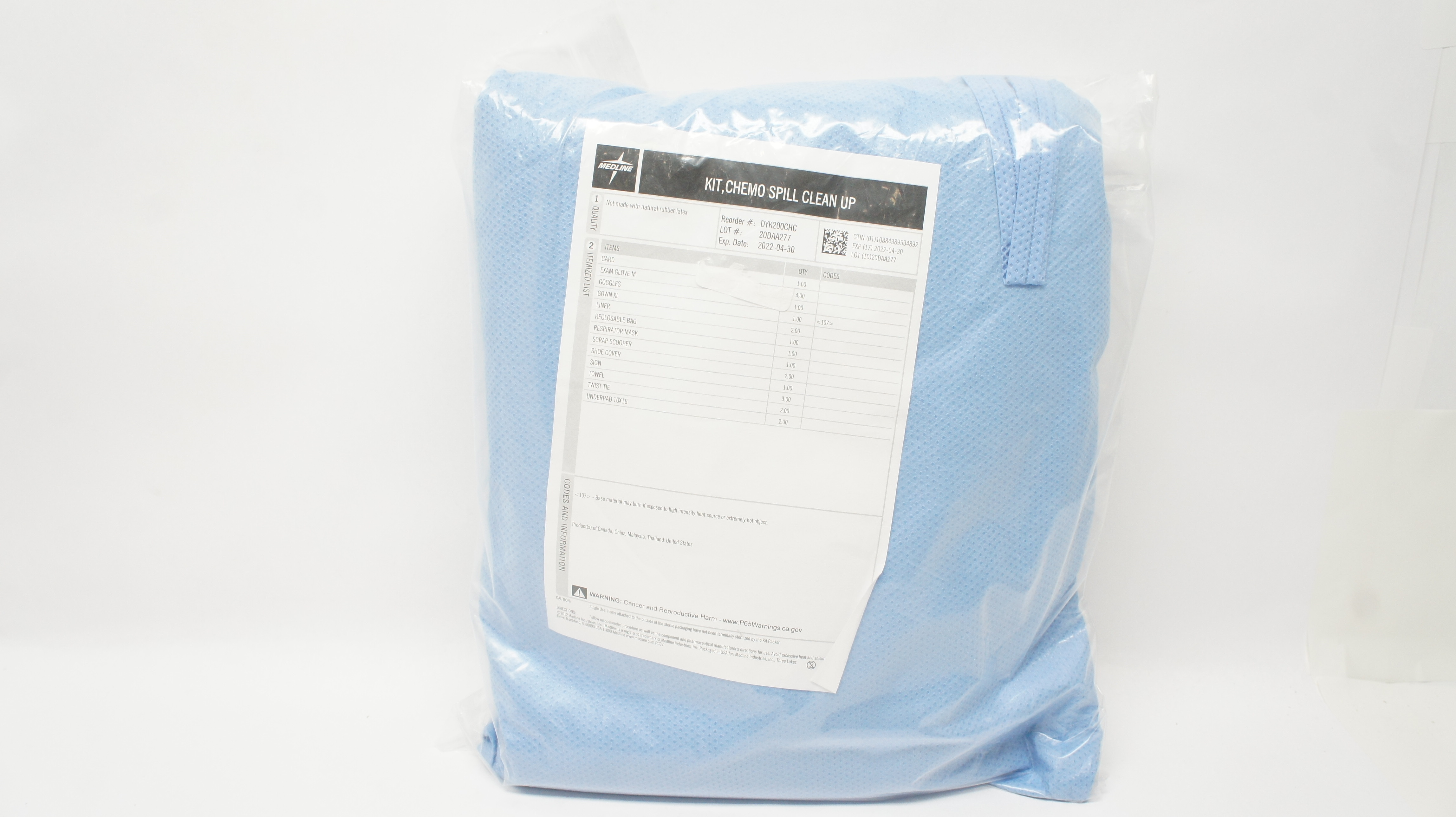 Medline DYK200CHC Kit, Chemo Spill Clean Up (x)