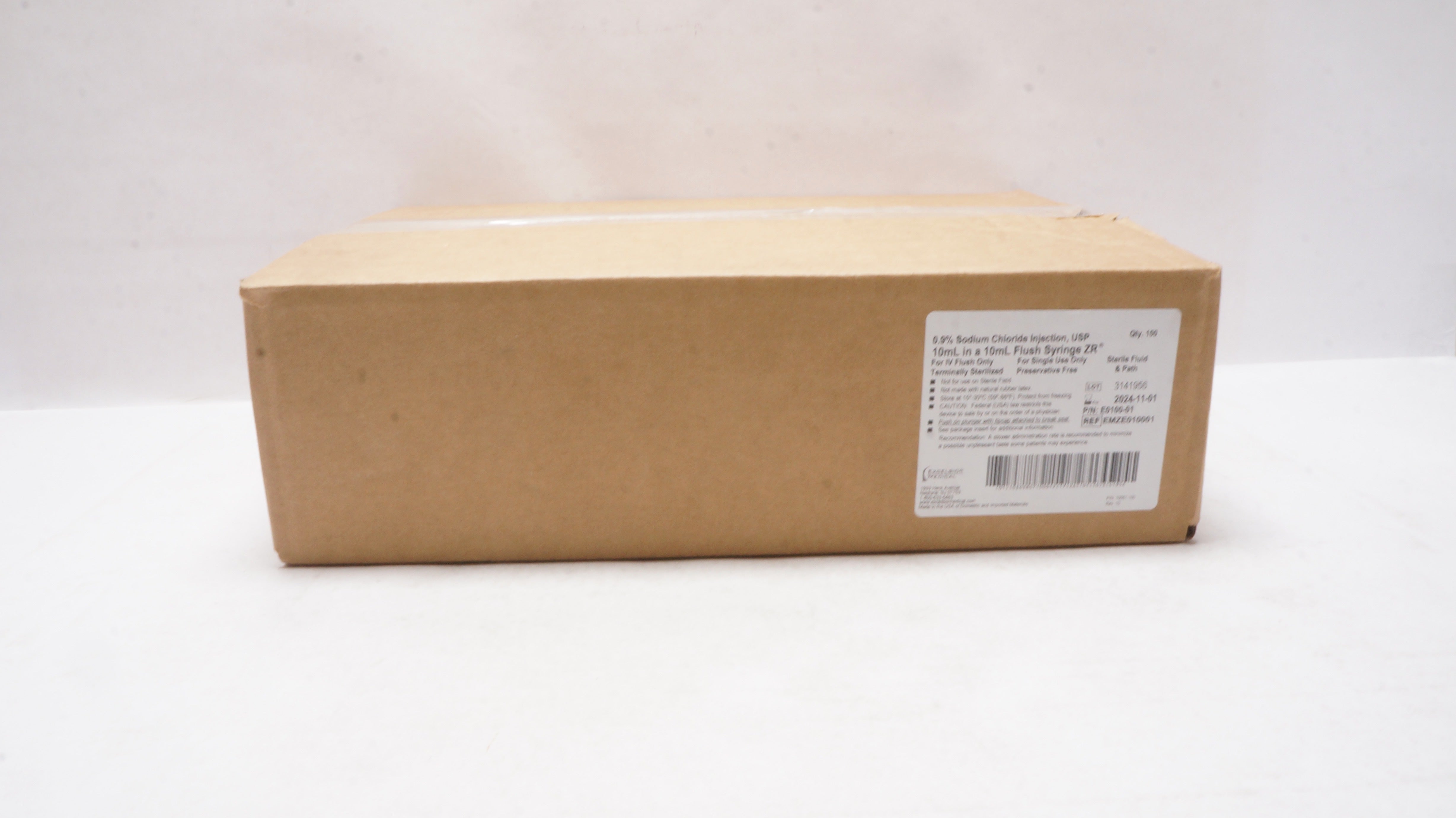 Excelsior Medical EMZE010001 USP 10mL in a 10mL Flush Syringe ZR - Box of 100