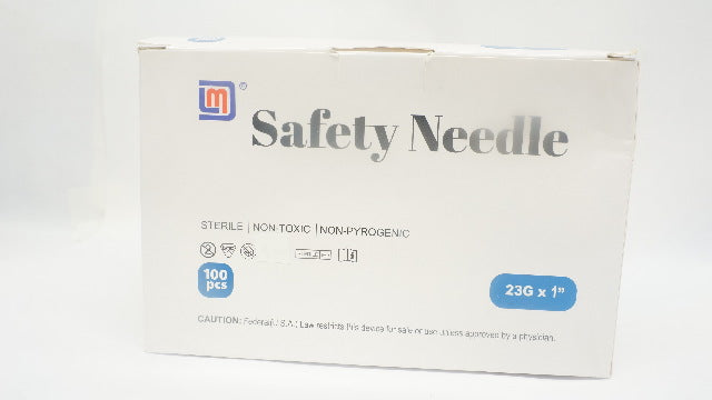 Yangzhou Medline N-2310 Safety Ndle 23G x 1inch - Box of 100