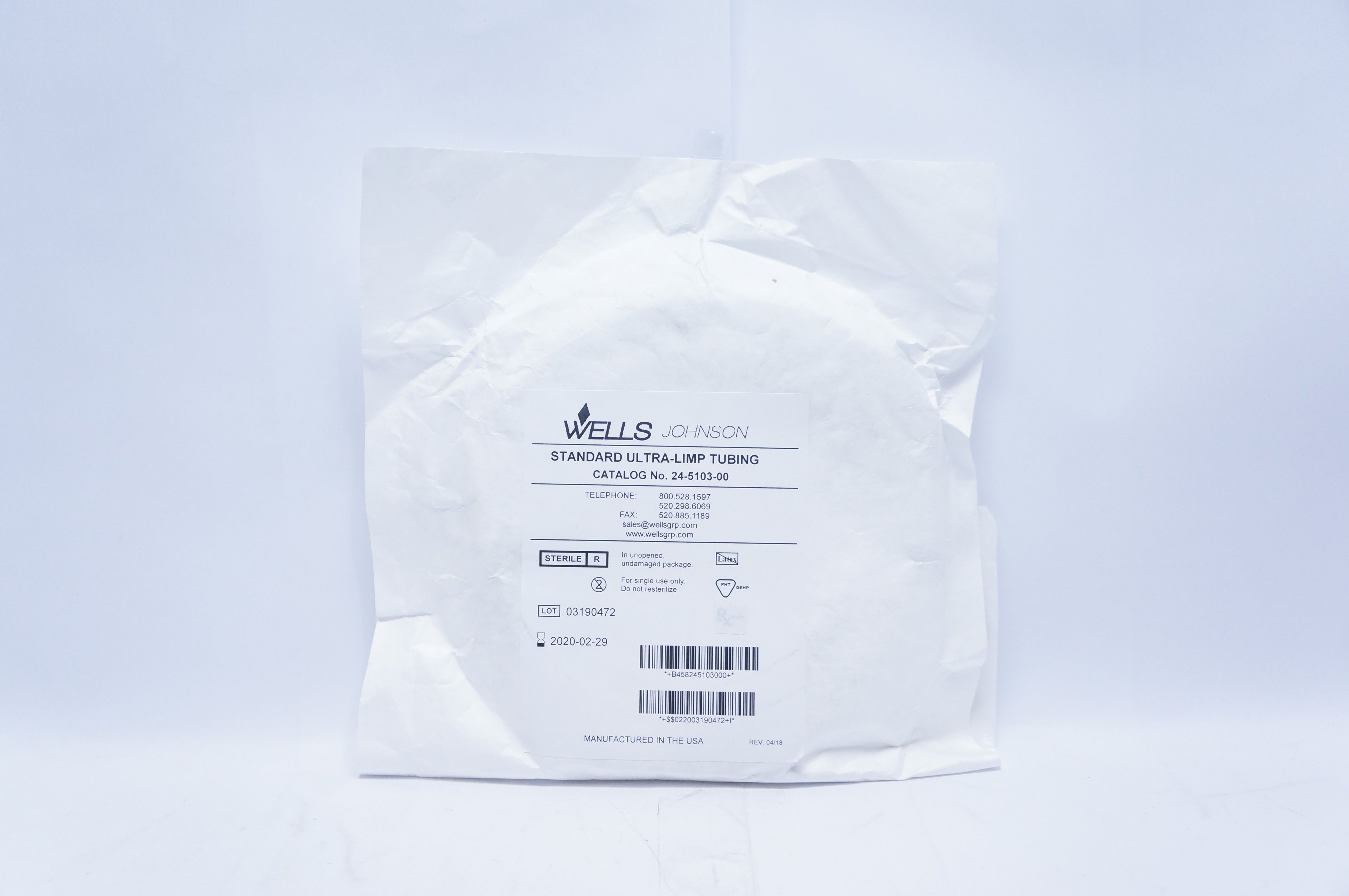 Wells Johnson 24-5103-00 Standard Ultra-Limp Tubuing (x)