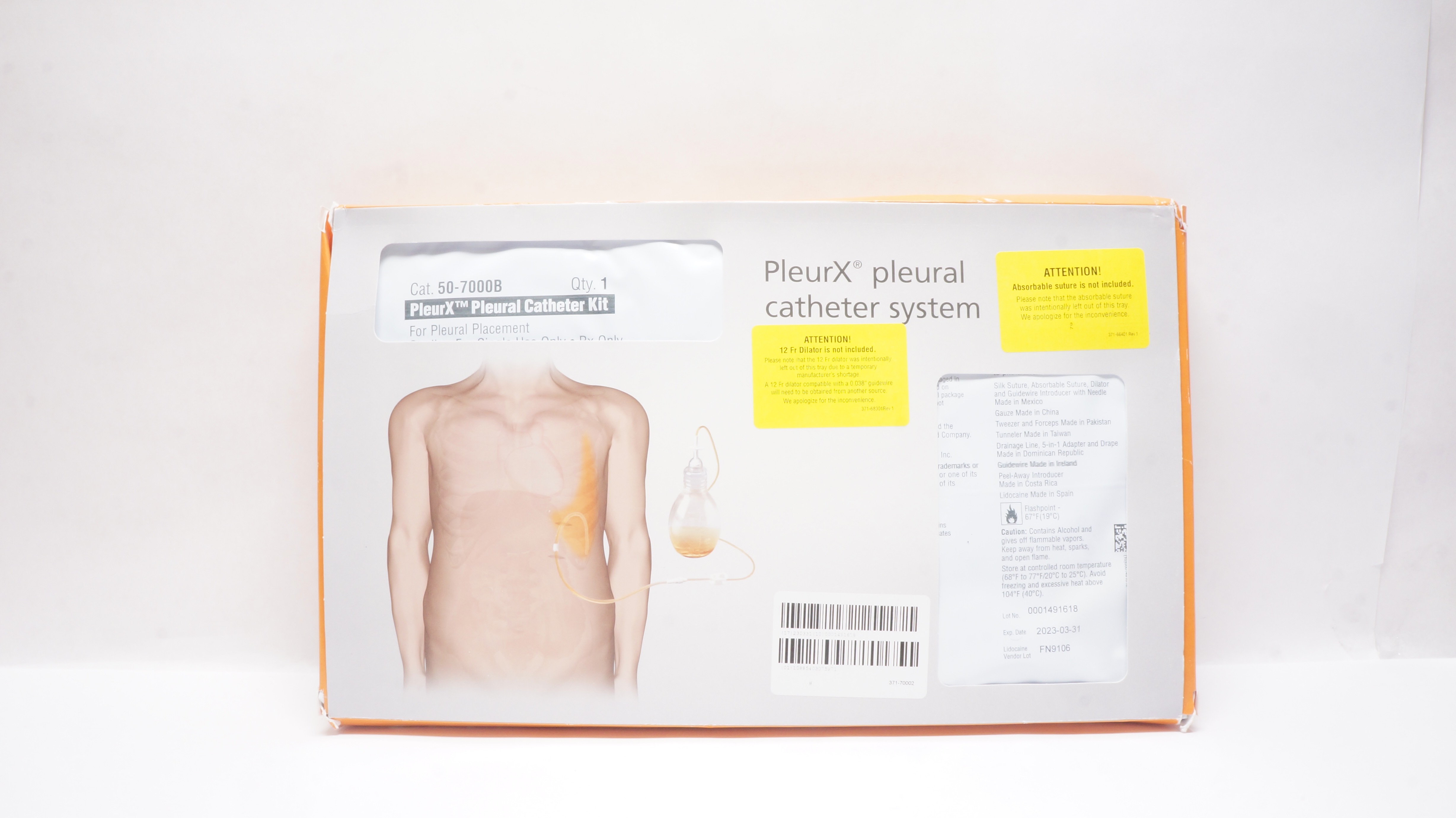 CareFusion 50-7000B PleurX Pleural Cath. Kit (x)
