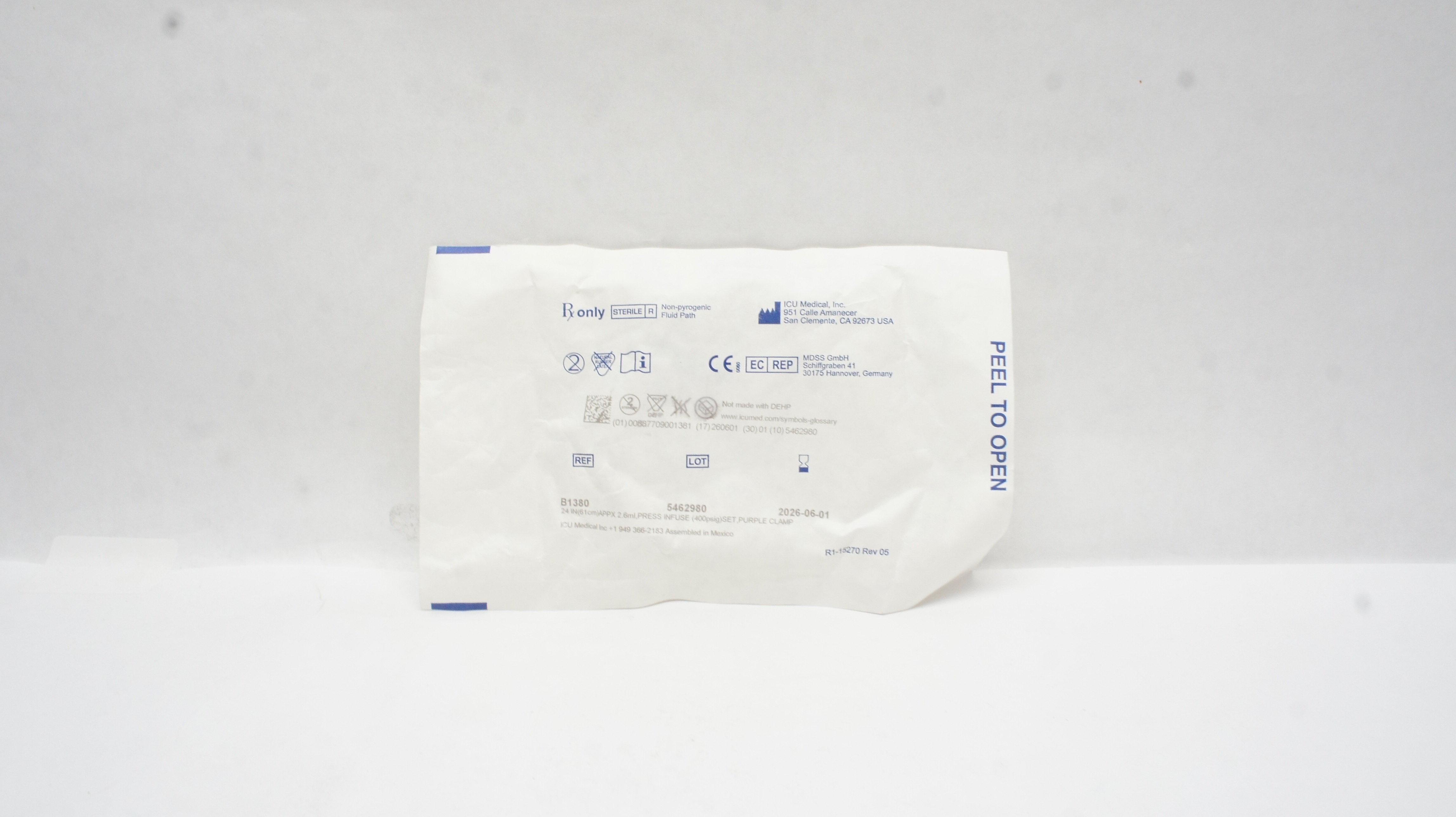 ICU Medical B1380 IV EXTENSION SET MICROBORE 24inch x 2.6ml