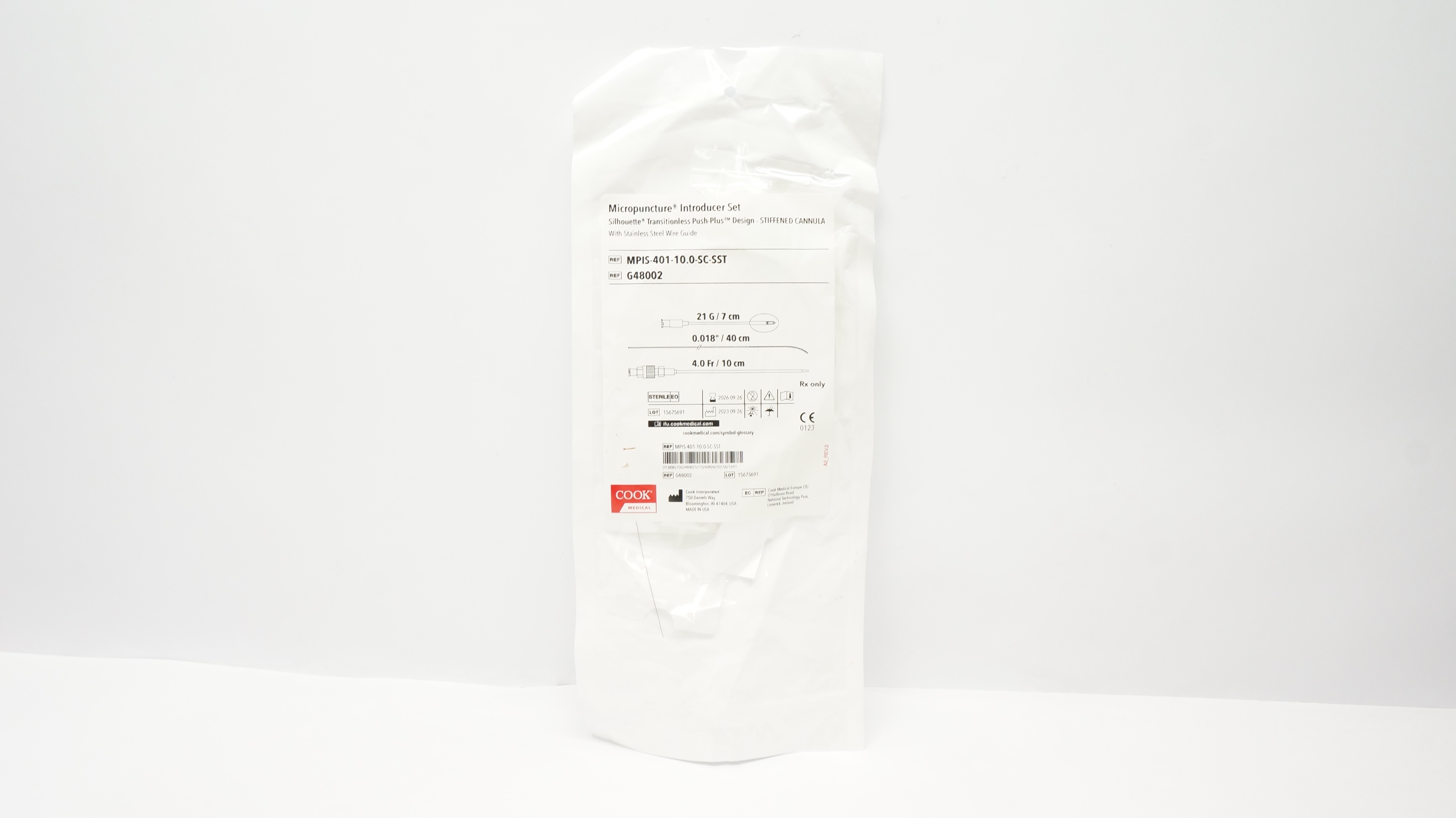 Cook Medical G48002 Micropuncture Introducer Set 21G/7cm, 4.0Fr/10cm