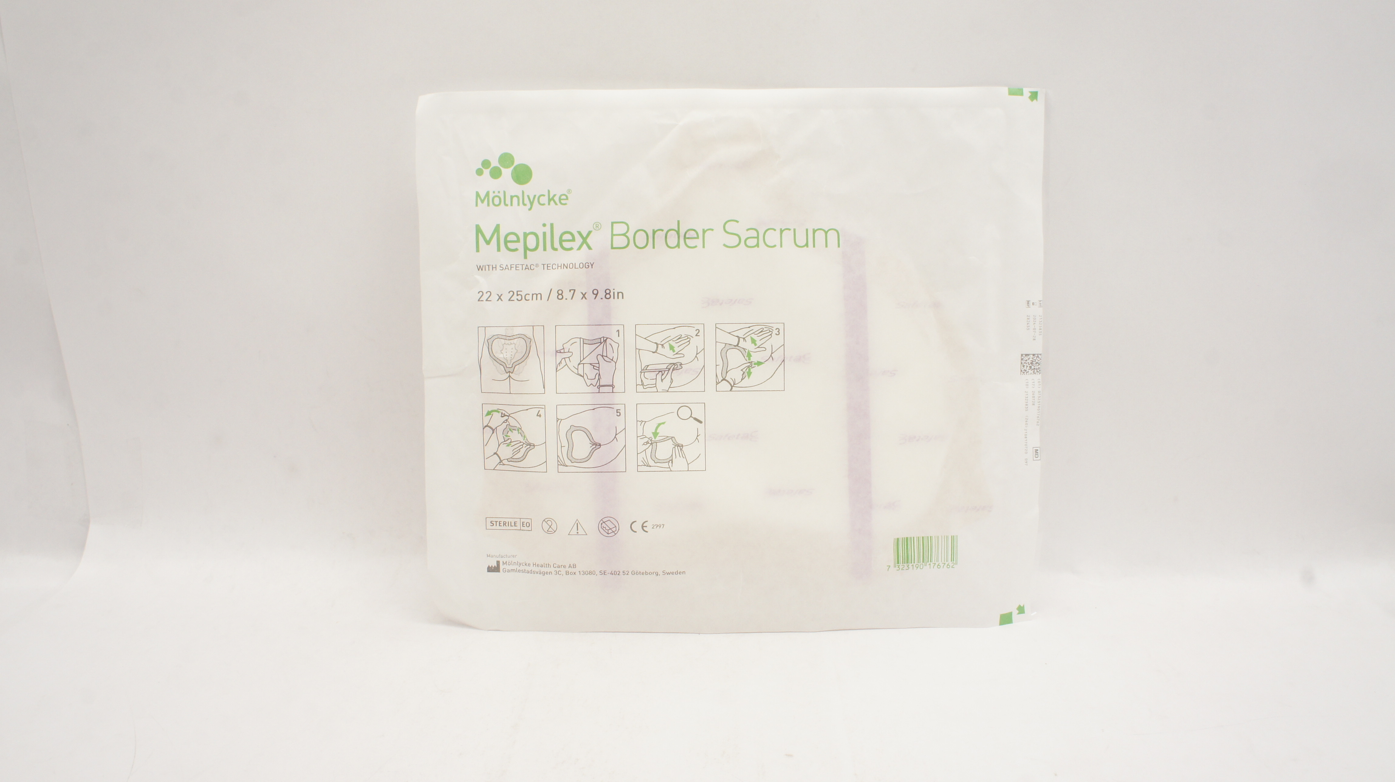Mölnlycke 282455 Mepilex Border Sacrum Multi-layer Dressing 8.7 x 9.8inch