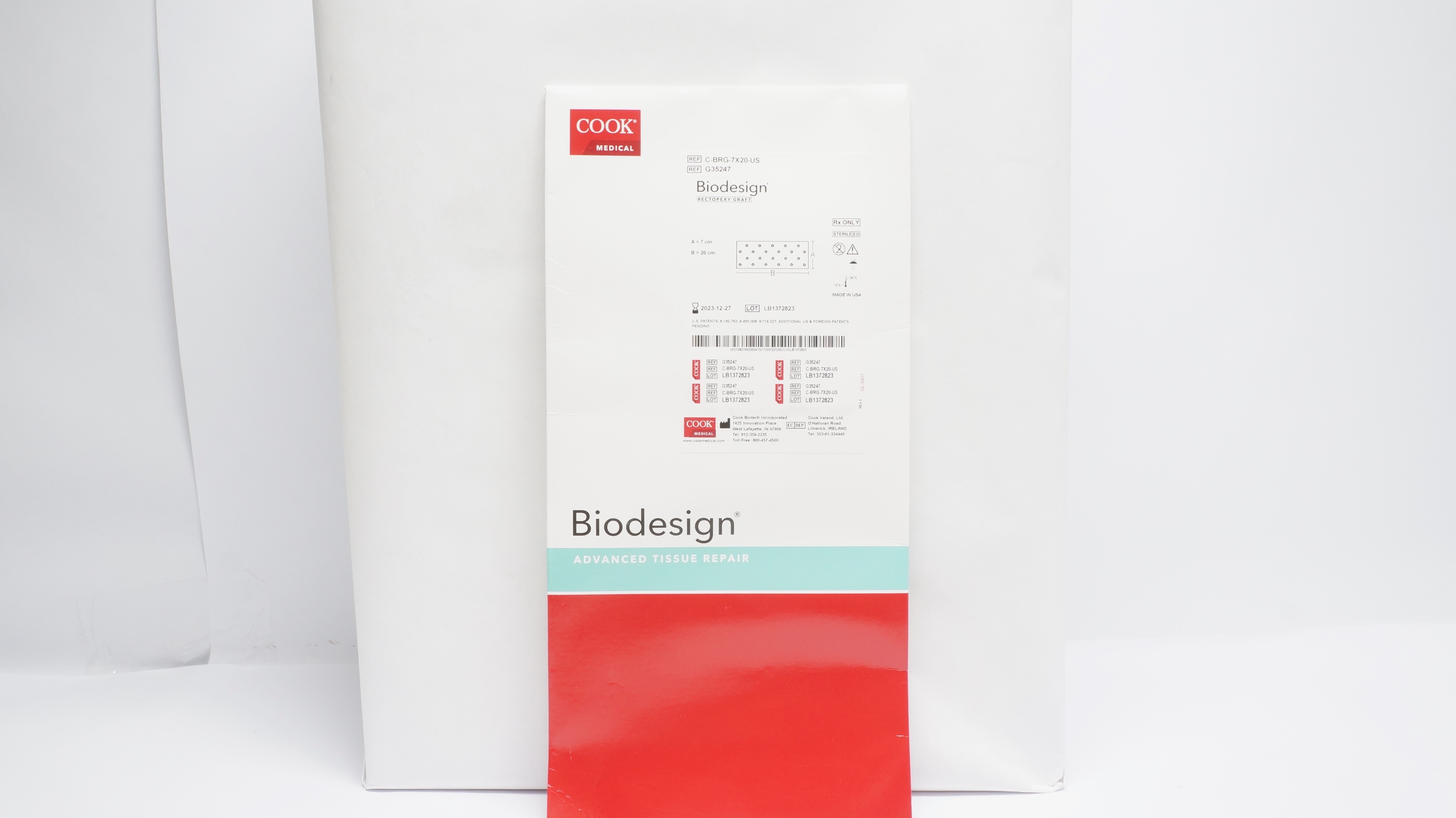 Cook Medical G35247 BIodesign Rectopexy Graft 7cm x 20cm (x)