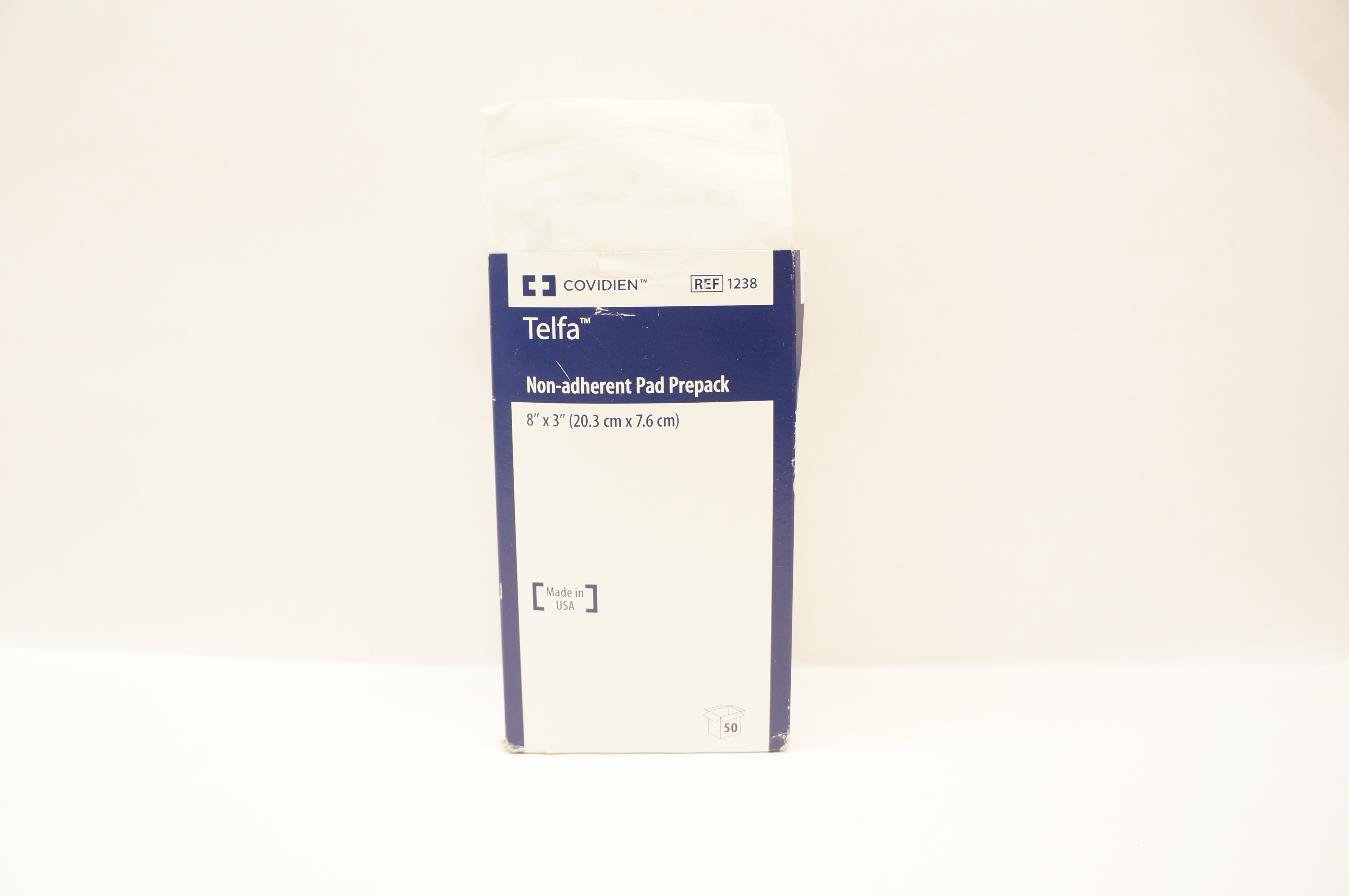 Covidien 1238 Telfa Non-Adherent Pad Prepack 8inch x 3inch - Box of 50