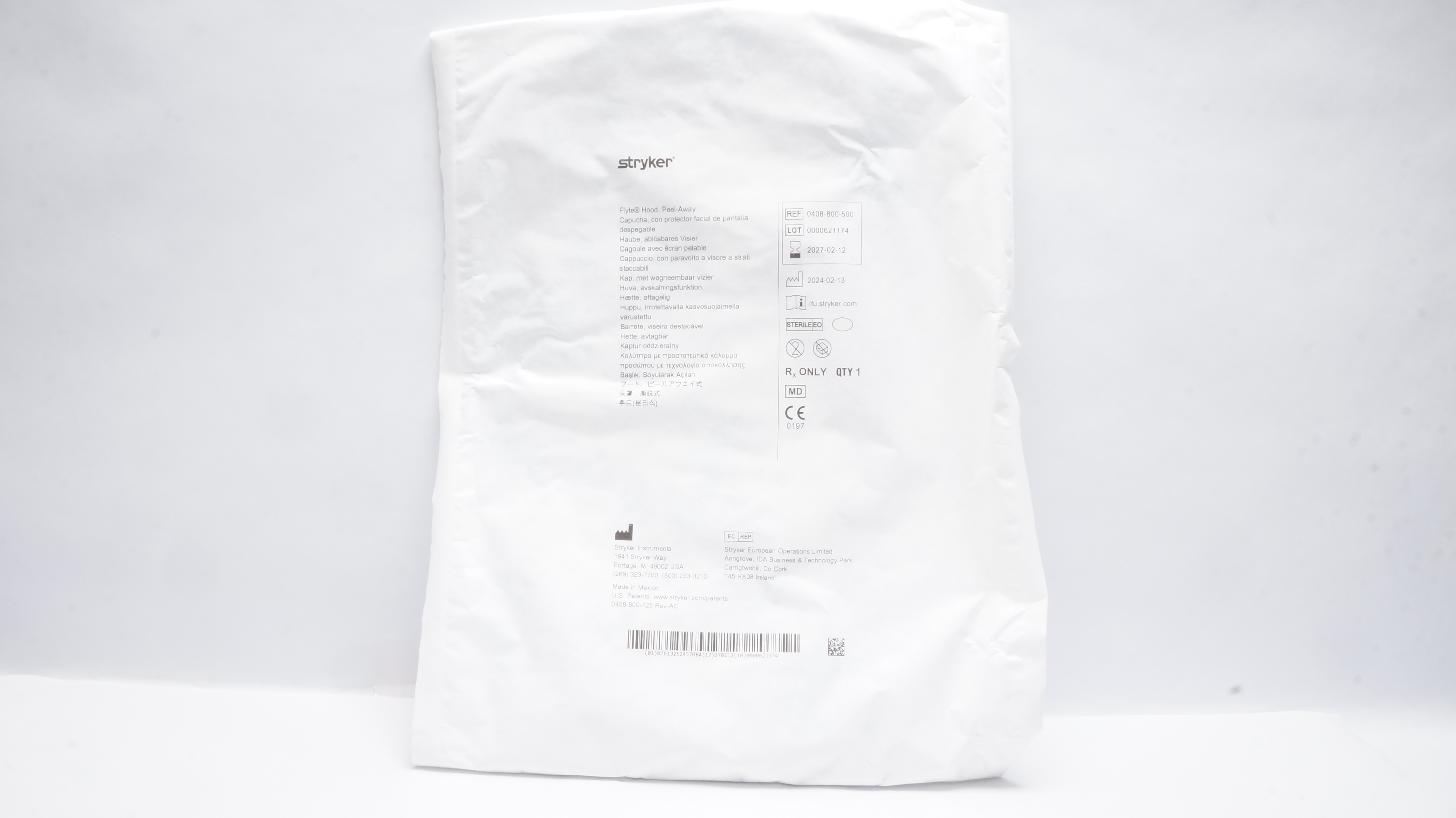 Stryker 0408-800-500 Flyte Hood,Peel Away