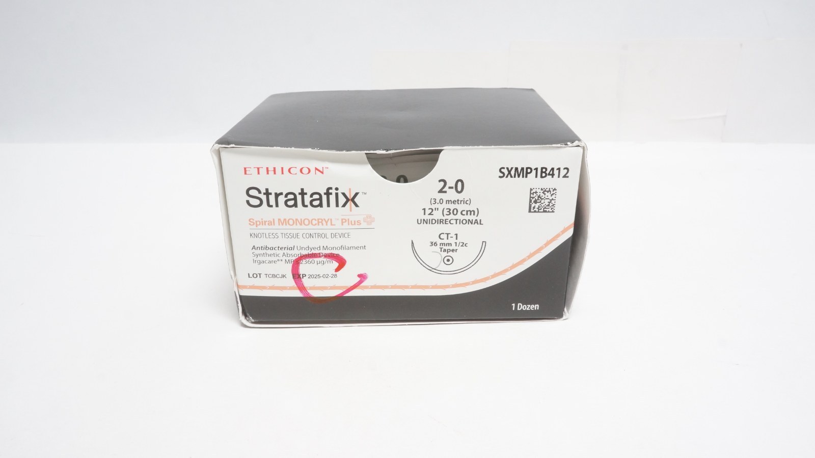 Ethicon SXMP1B412 Stratafix Spiral MONOCRYL Plus 2-0 12" Suture