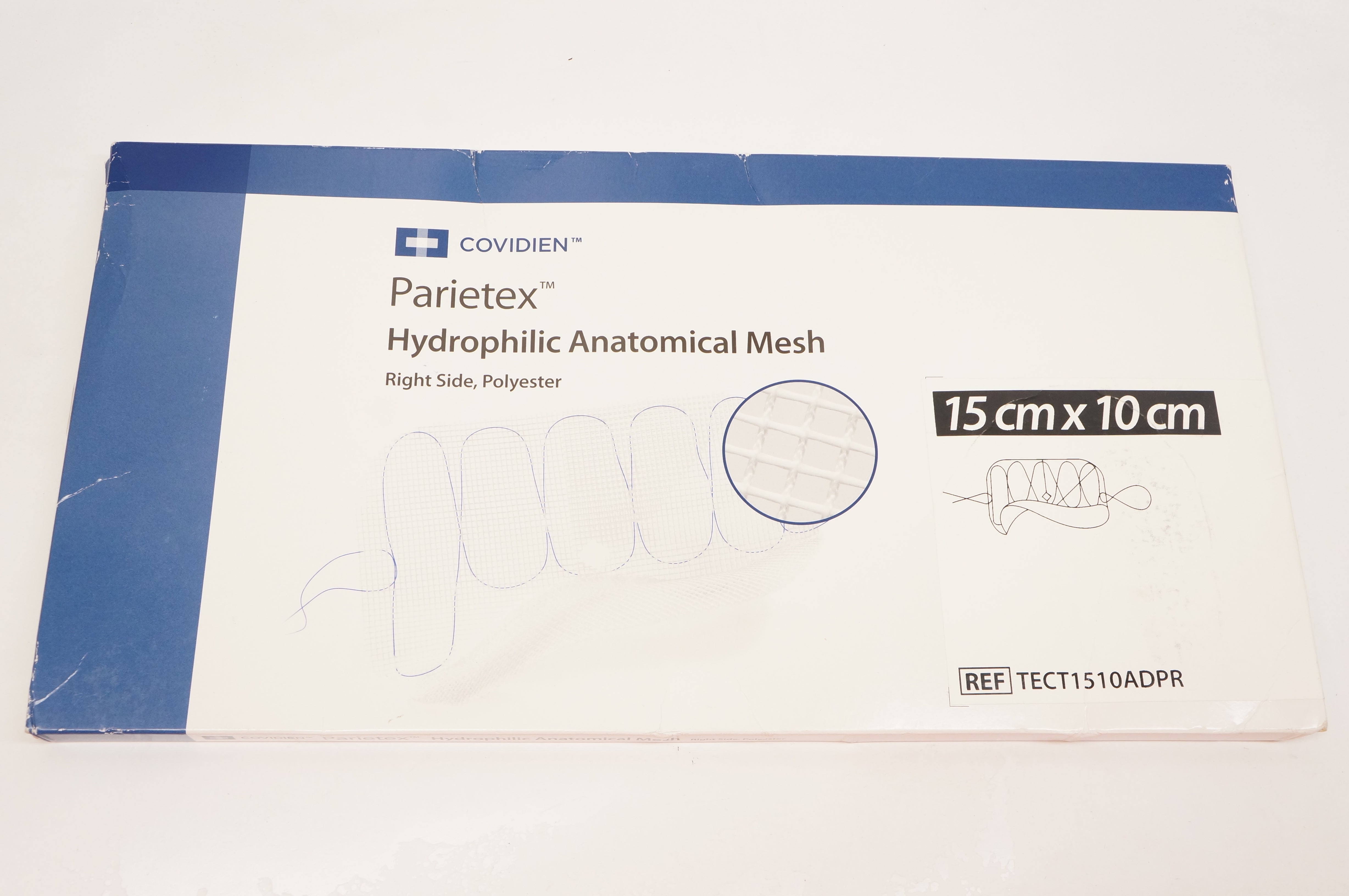 Covidien TECT1510ADPR Parietex Hydrophilic Anatomic Mesh 15cm x 10cm (x)