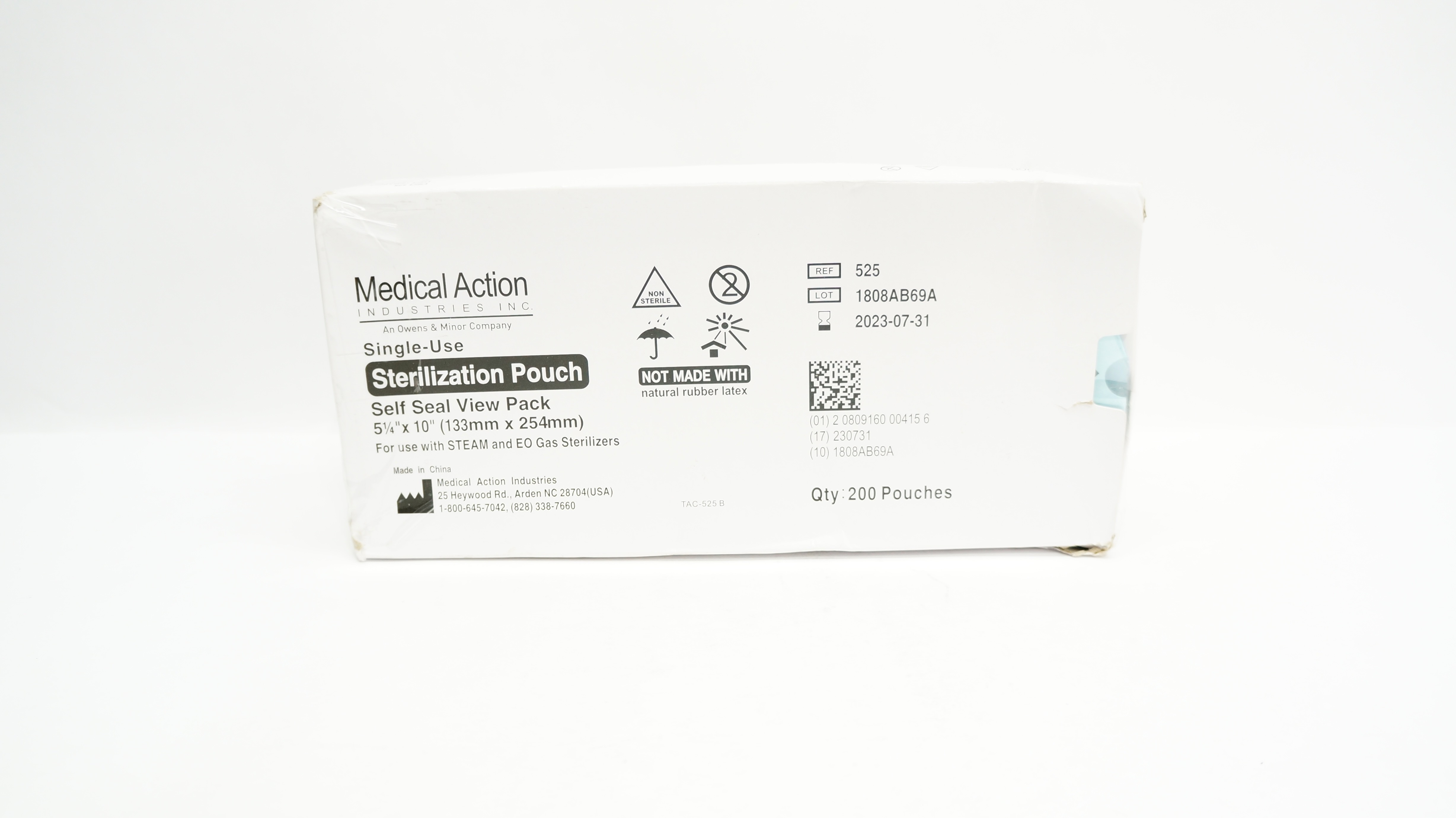 Medical Action 525 Sterilization Pouch 5 1/4 inch x 10 inch - Box of 200 (x)