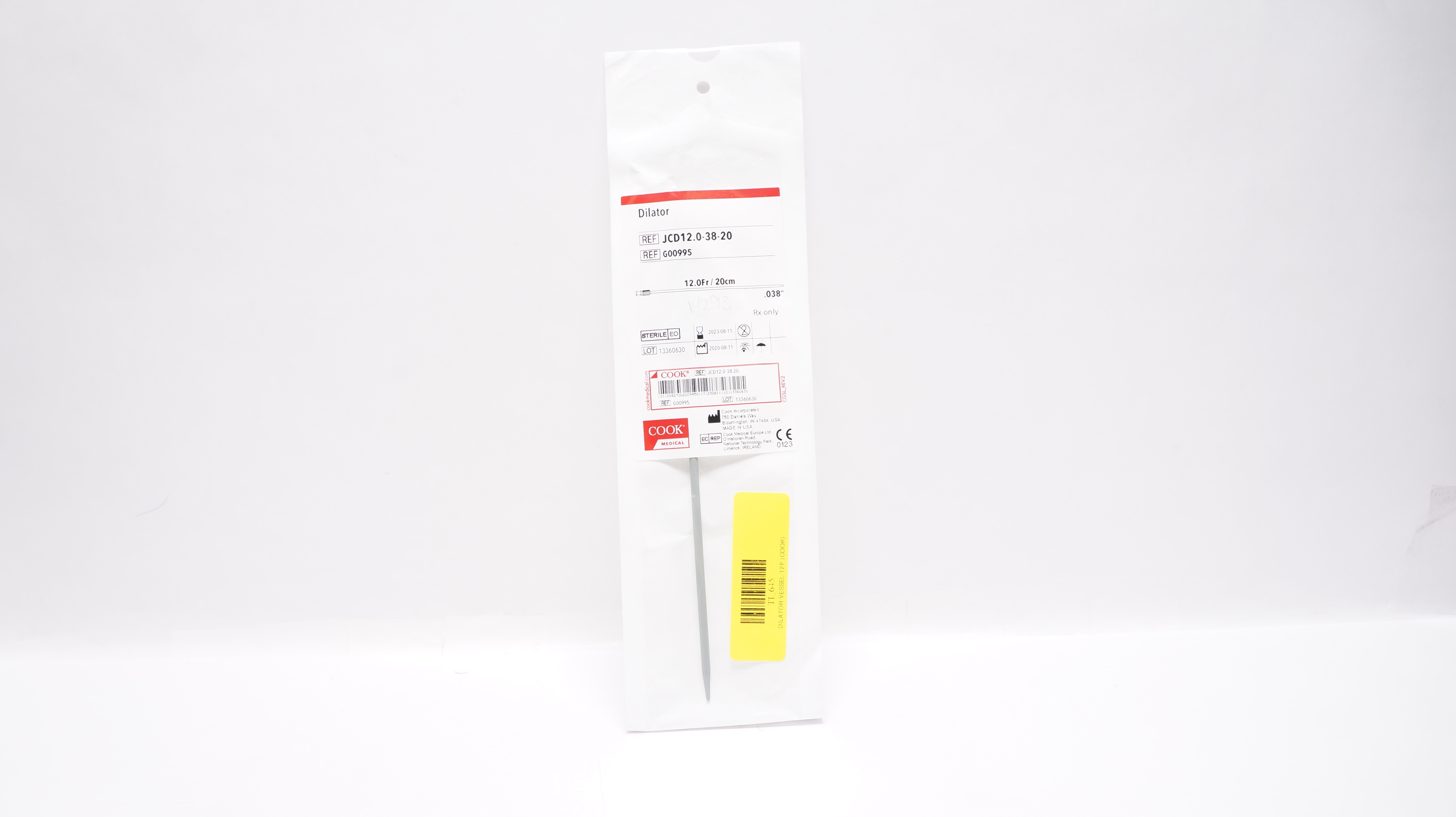 Cook Medical G00995 Dilator 12.0FR/20cm x .038inch (x)