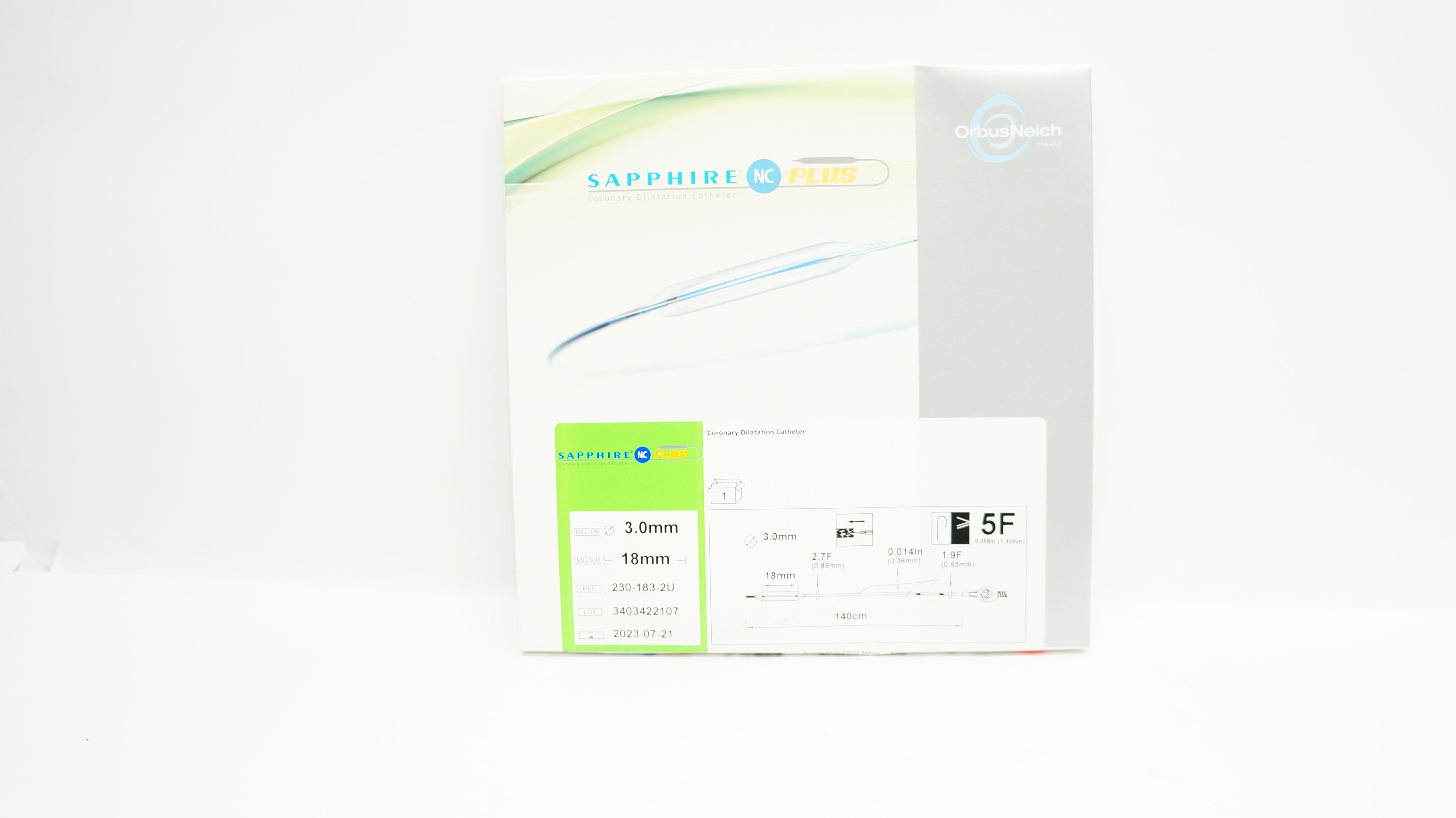 OrbusNeich 230-183-2U Sapphire NC Plus Coronary Dilatation Cath. 3.0mm x 18mm(x)