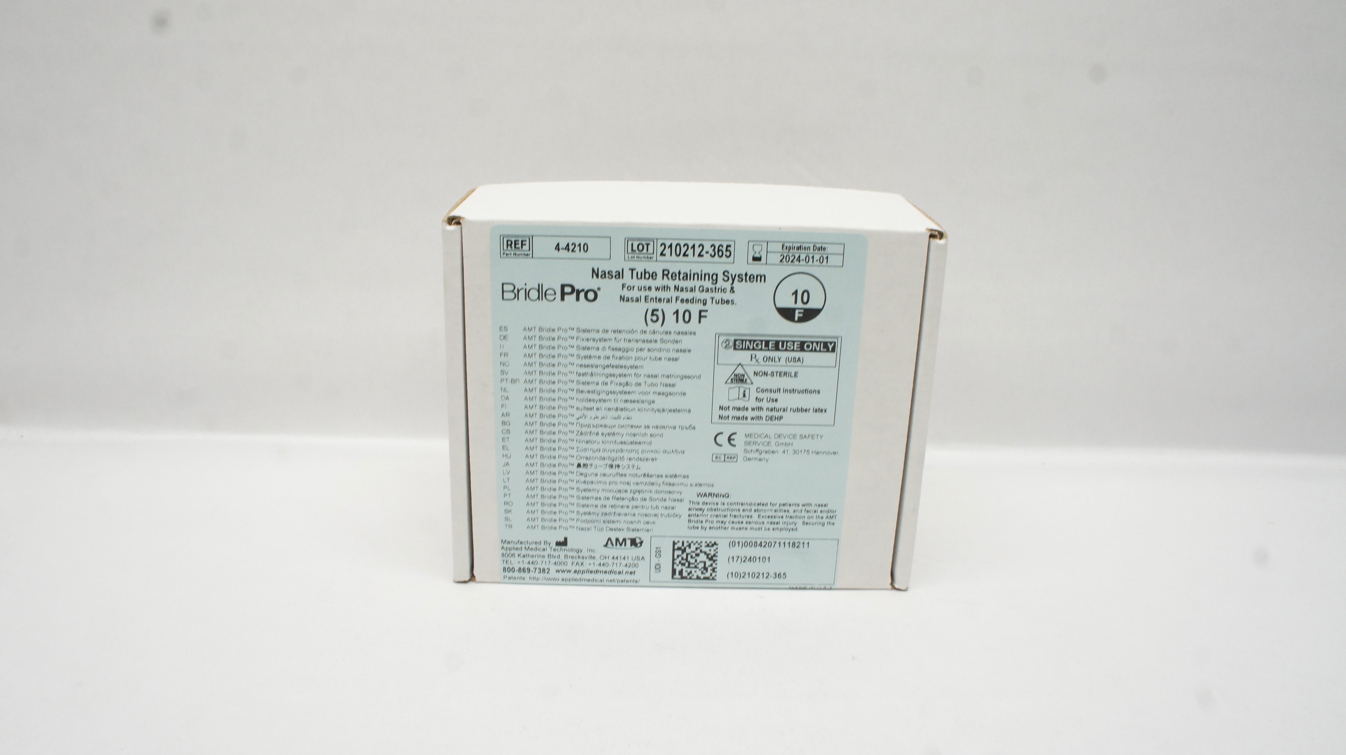 Applied Medical e4-4210 Bride Pro Nasal Tube Retaining System 10F - Box of 4 (x)