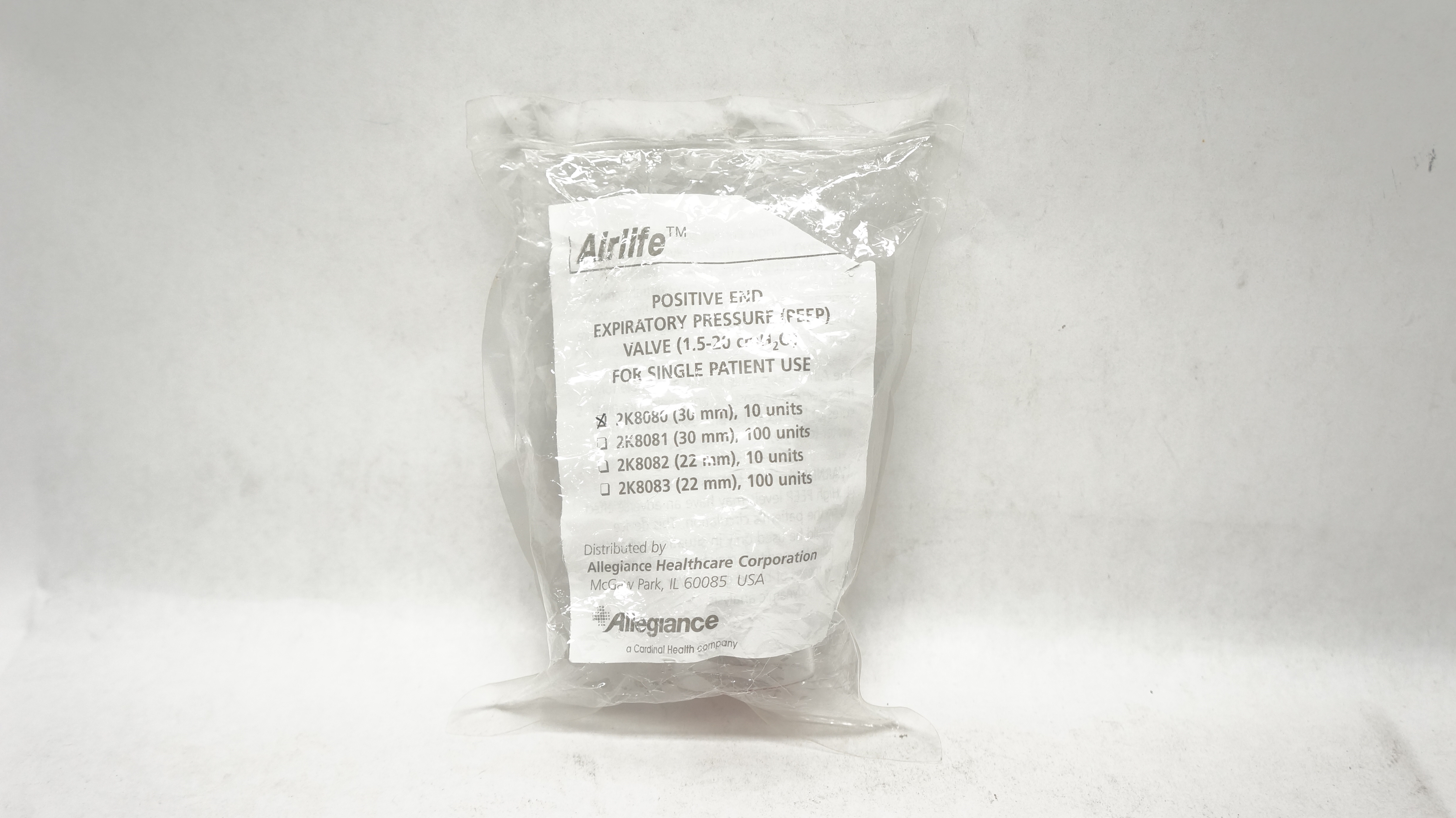 CareFusion 2K8080 AirLife Positive End Expiratory Pressure Valve 1.5-20 cmH2O