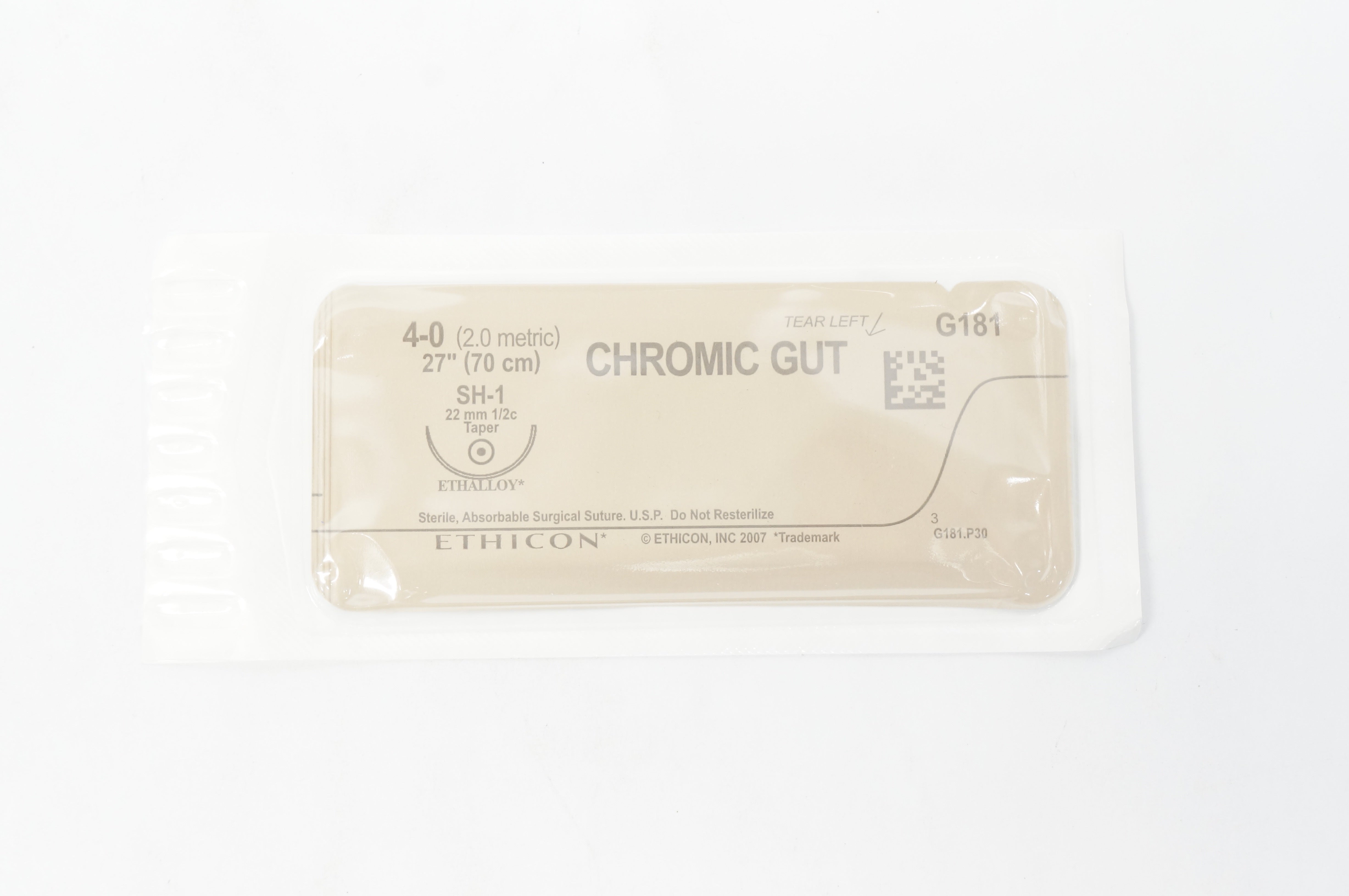 Ethicon G181 4-0 CHROMIC GUT SH-1 22mm 1/2c Taper 27inch