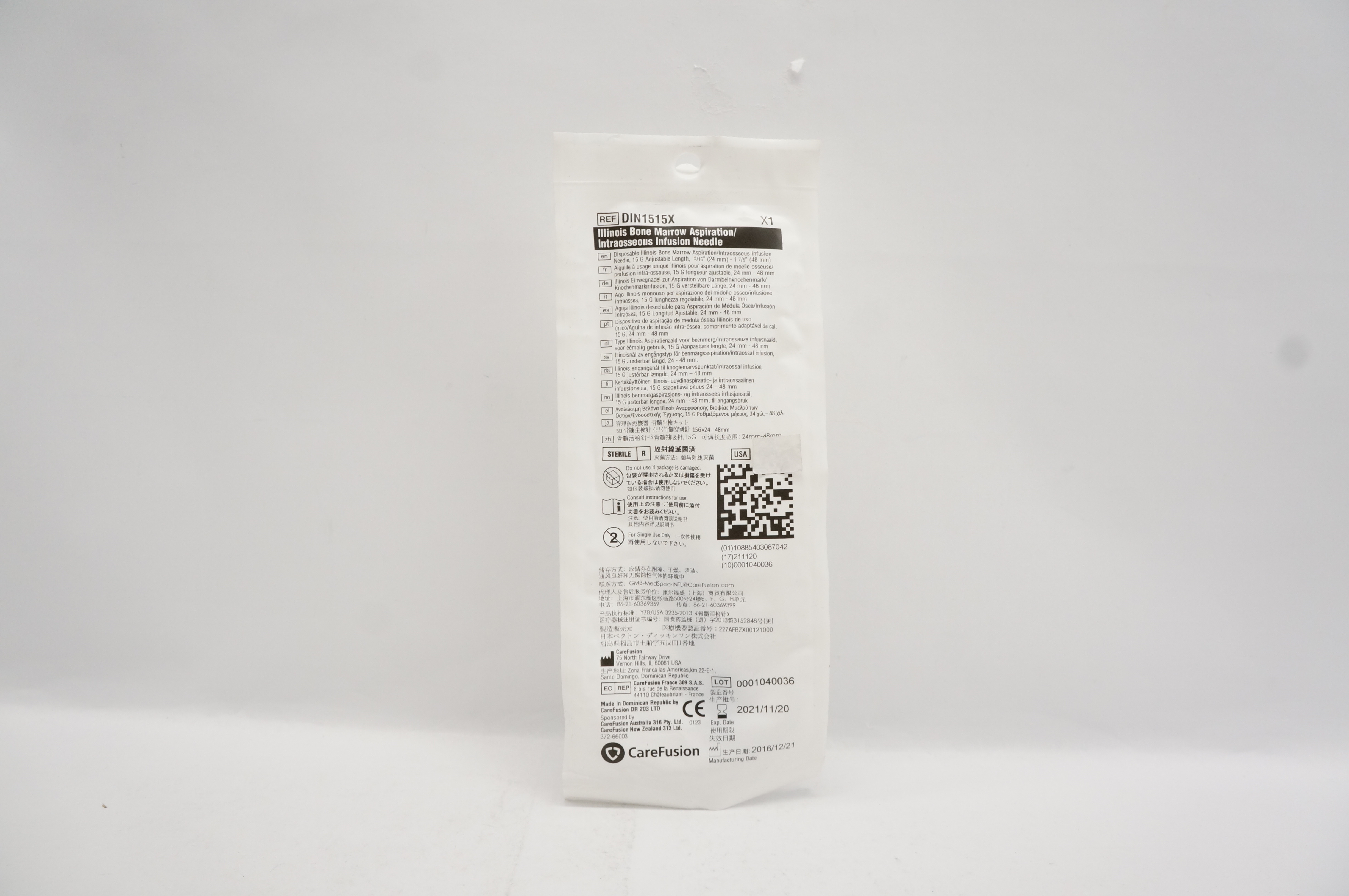CareFusion DIN1515X Bone Marrow Aspiration/Intraosseous Infusion Ndle 15G (x)