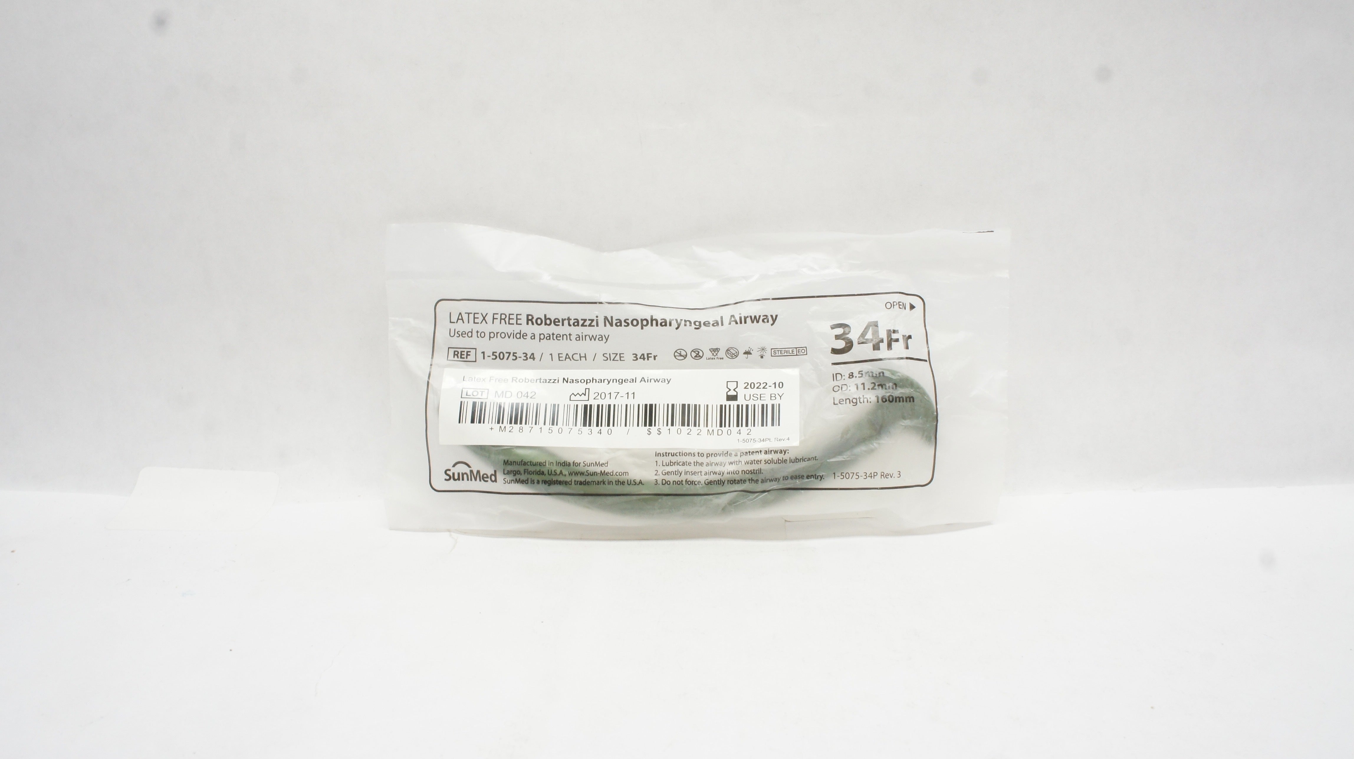 SunMed 1-5075-34 Robertazzi Nasopharyngeal Airway 34Fr. (x)