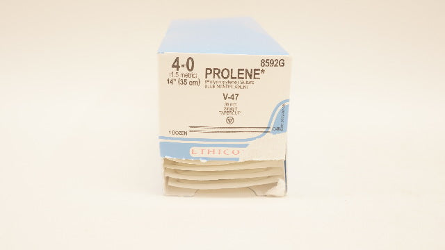 Ethicon 8592G 4-0 Prolene Polypropylene Stre V-47 36mm, 14inch - Box of 11