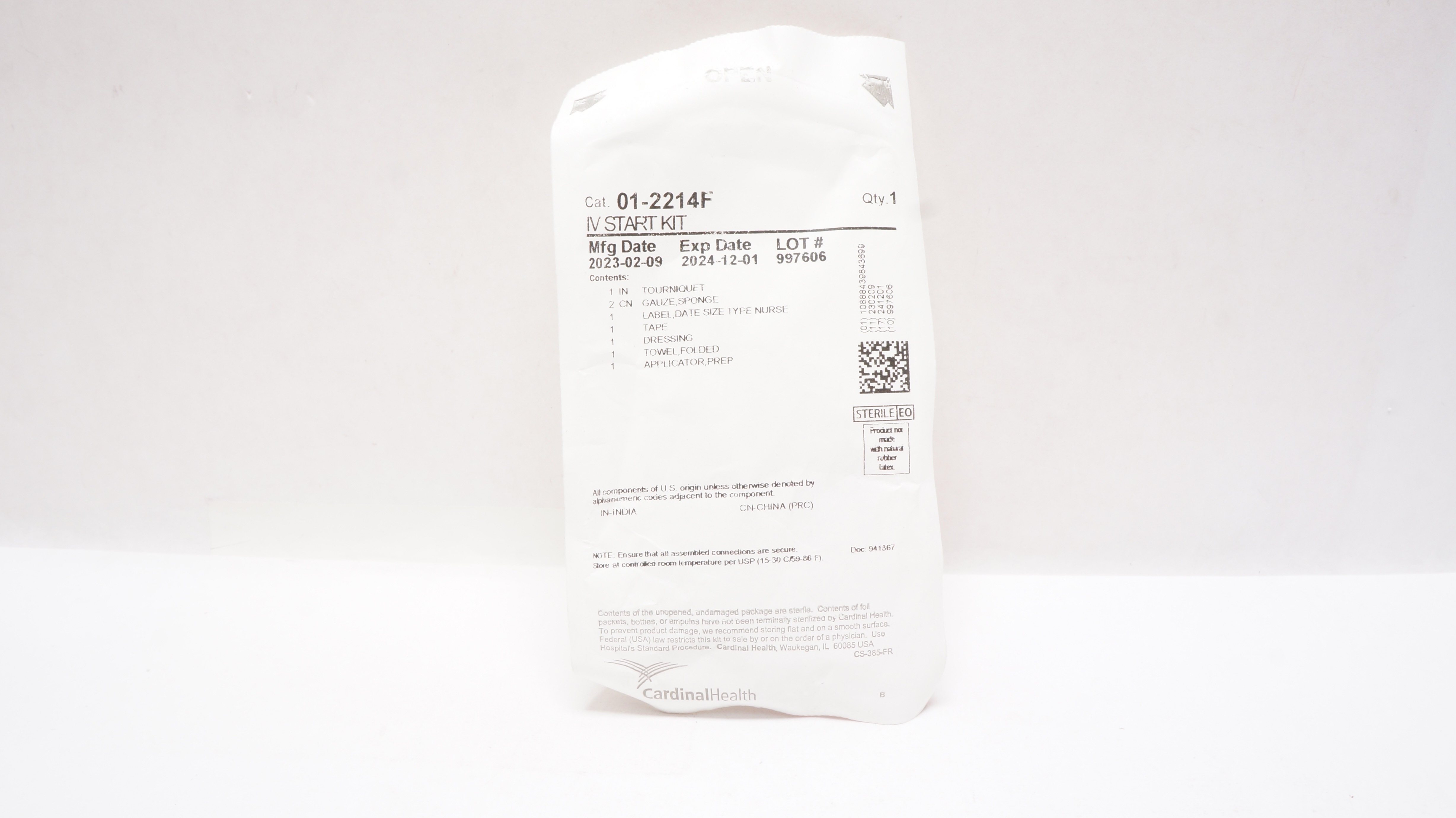 Cardinal Health 01-2214F  IV Start Kit