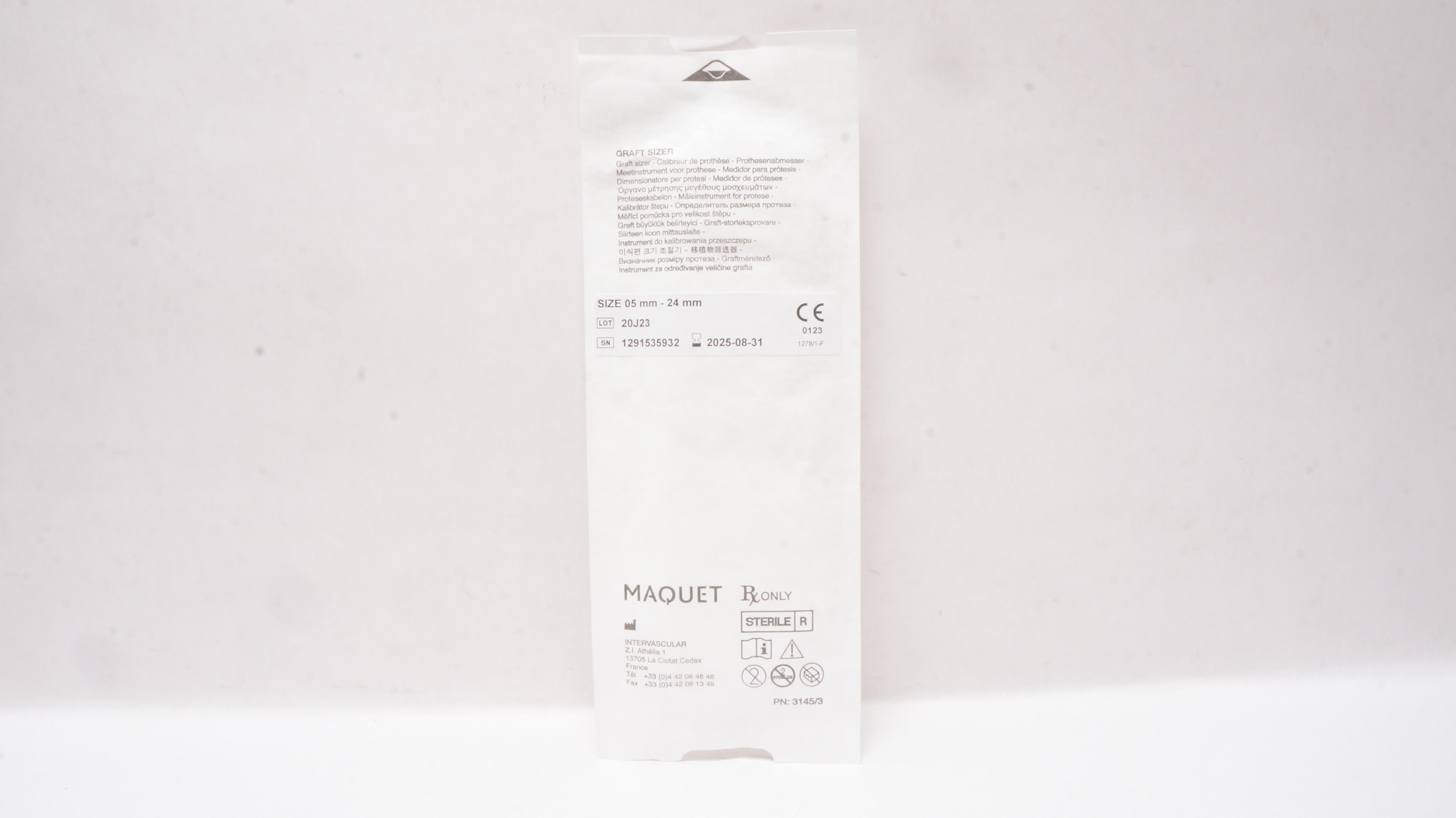 Intervascular Getinge Graft Sizer 0.5mm-24mm
