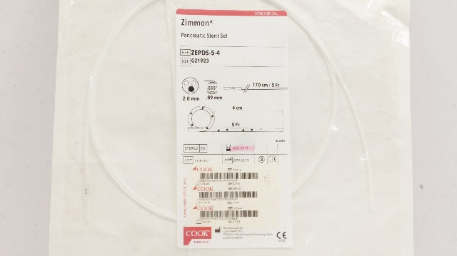 Cook Medical G21923 Zimmon Pancreatic Stent Set 5Fr (x)