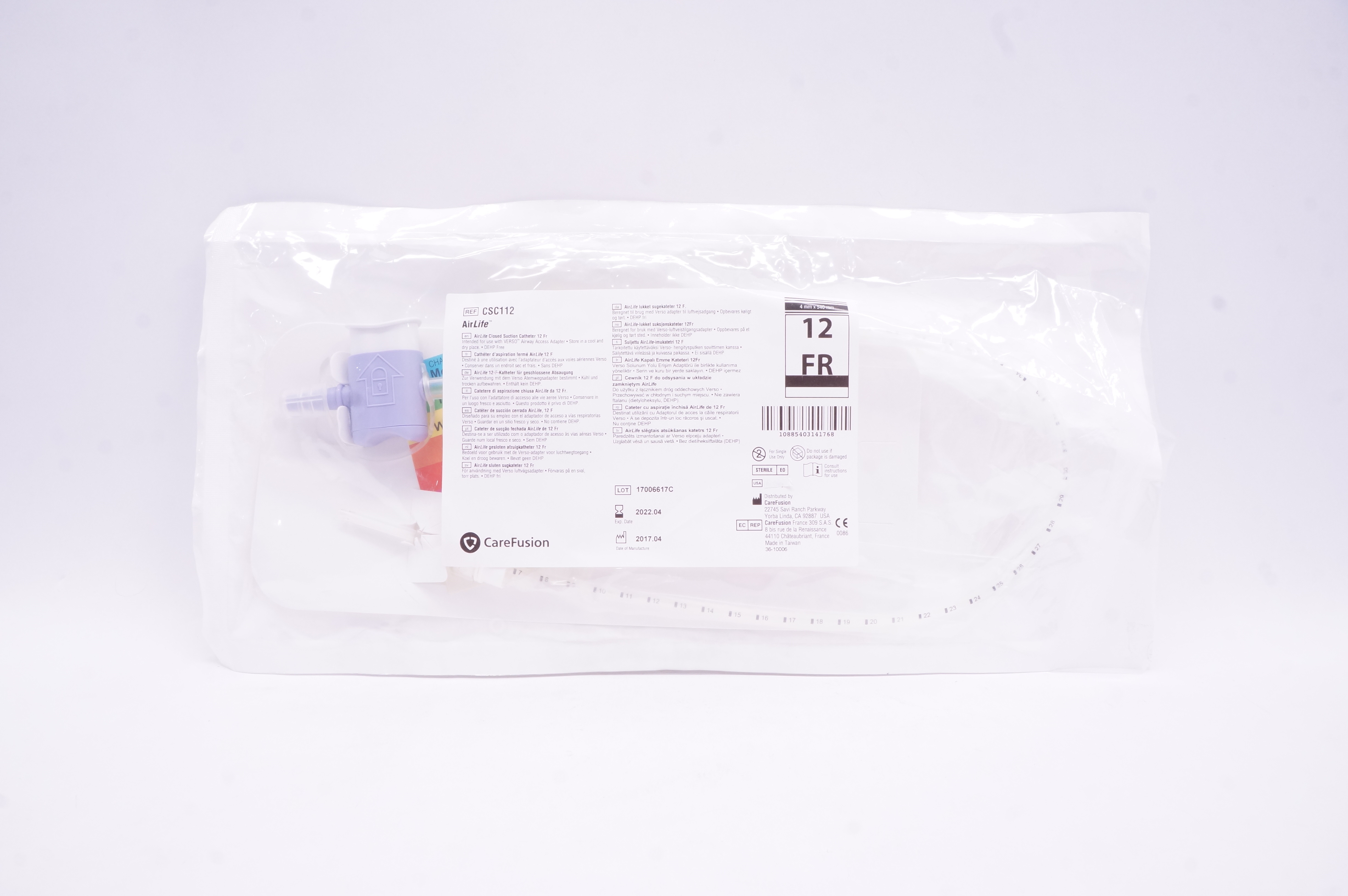 CareFusion CSC112 AirLife Closed Suction Cath. 12 Fr (x)