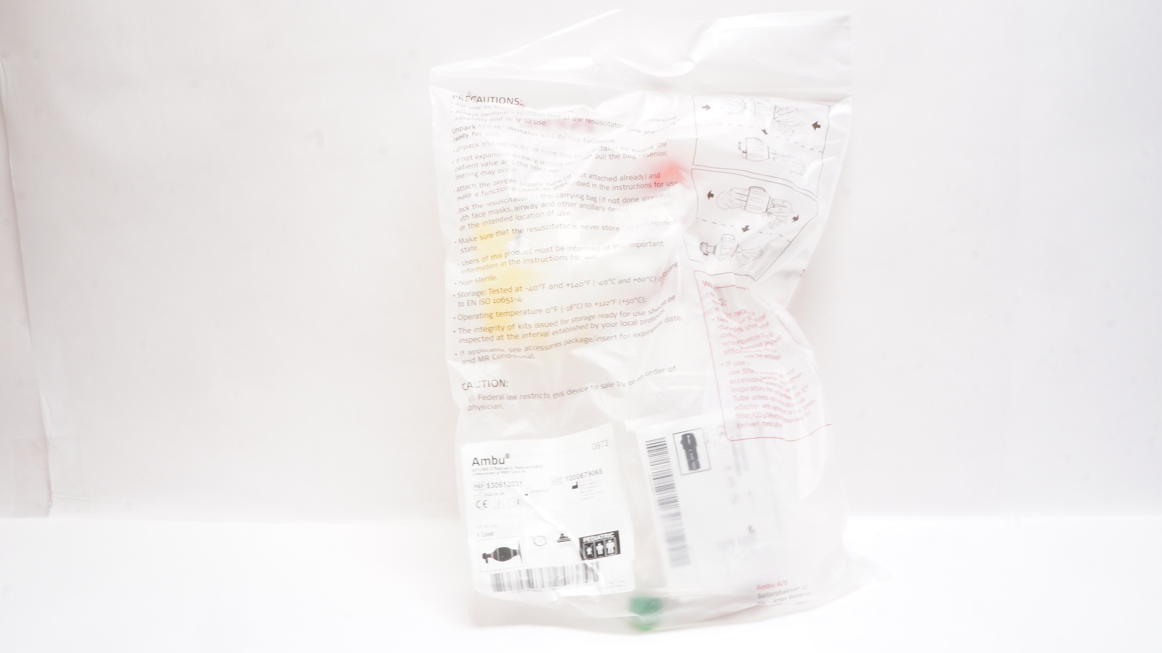 AMBU 530613031 SPUR II Pediatric Resuscitator w/Manometer & PEEP Valve 20