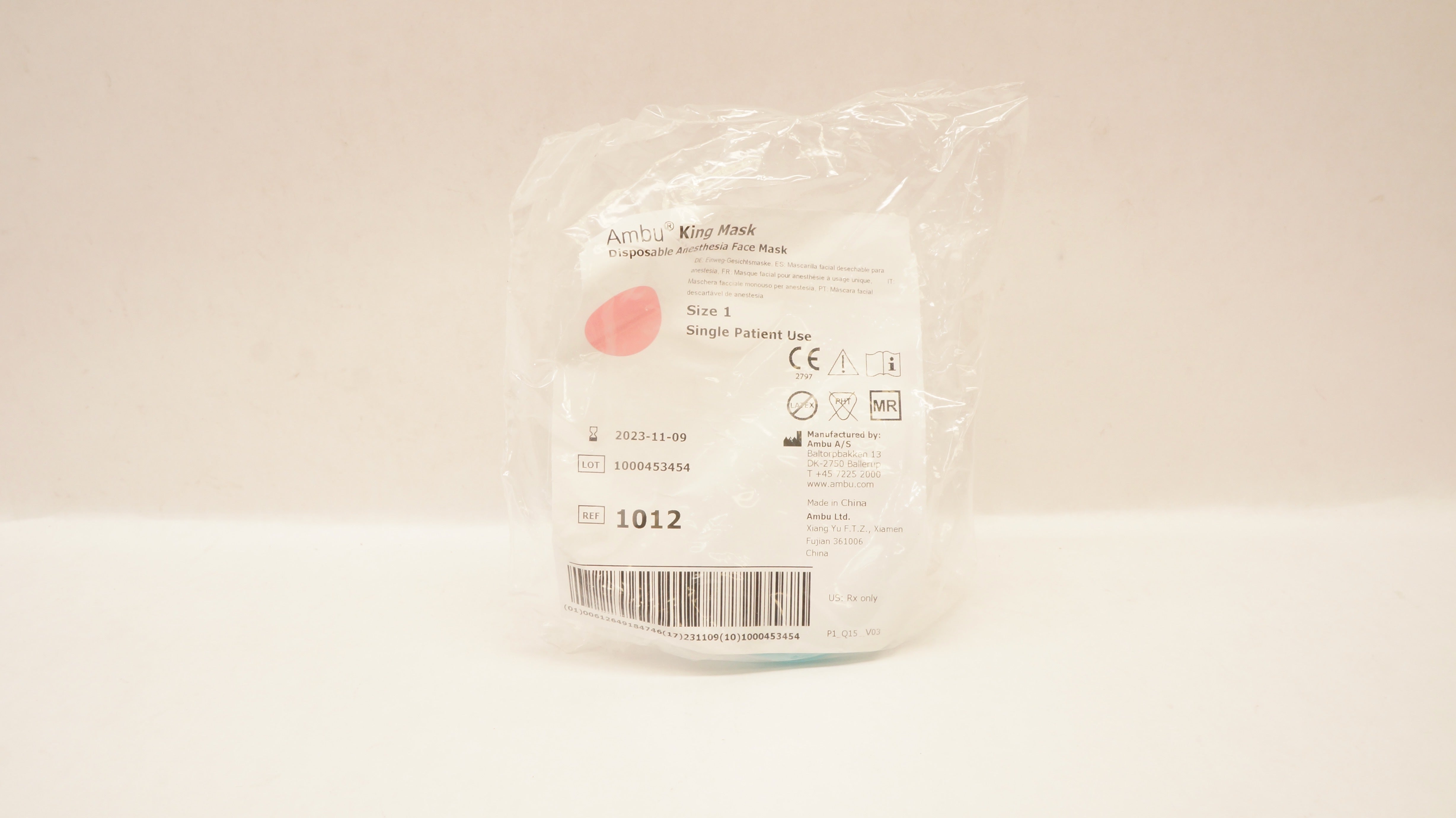 AMBU 1012 King Disposable Anesthesia Face Mask Size 1