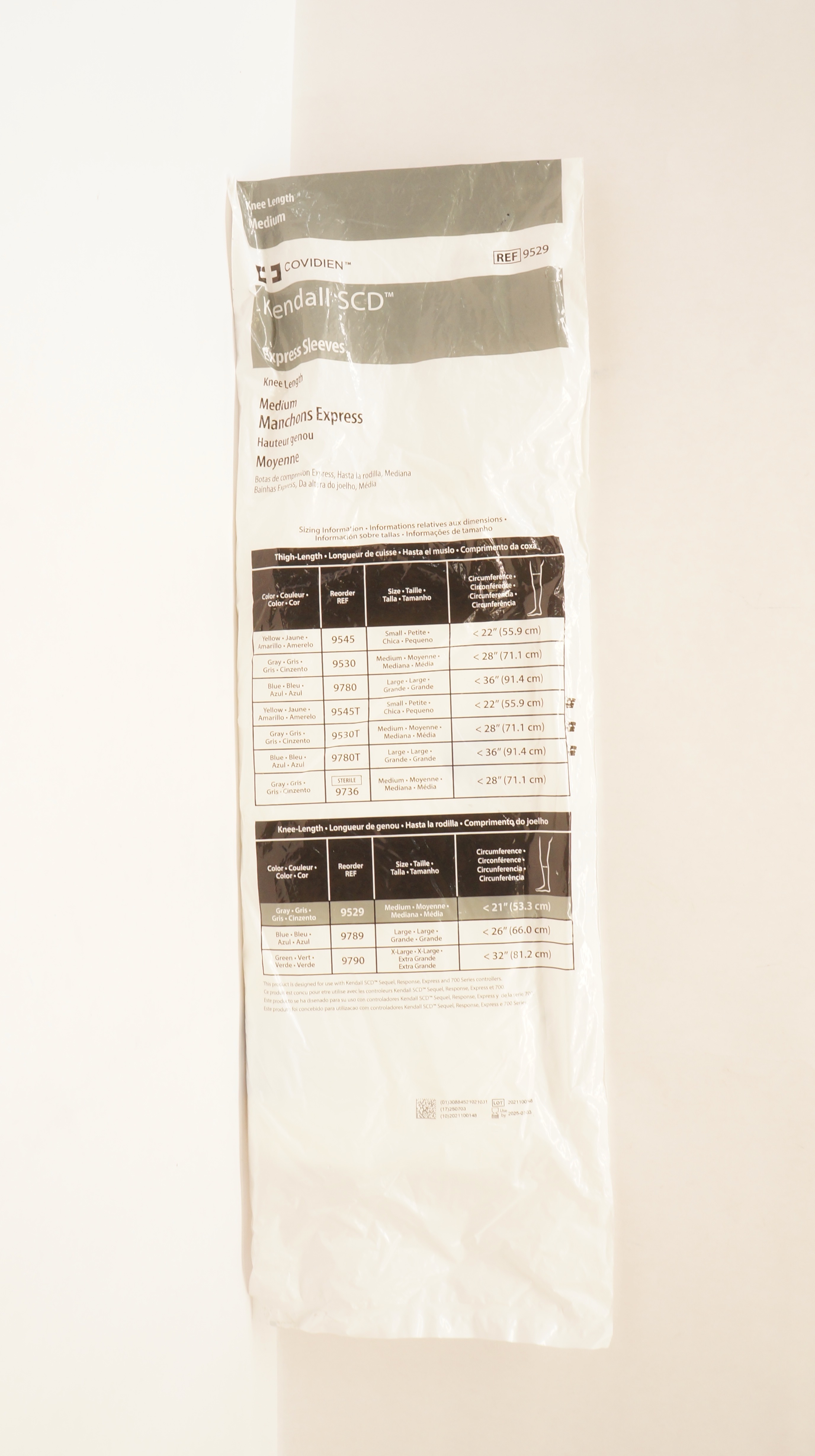 Covidien 9529 Kendall SCD Express Sleeves Knee Length Medium < 21 inch