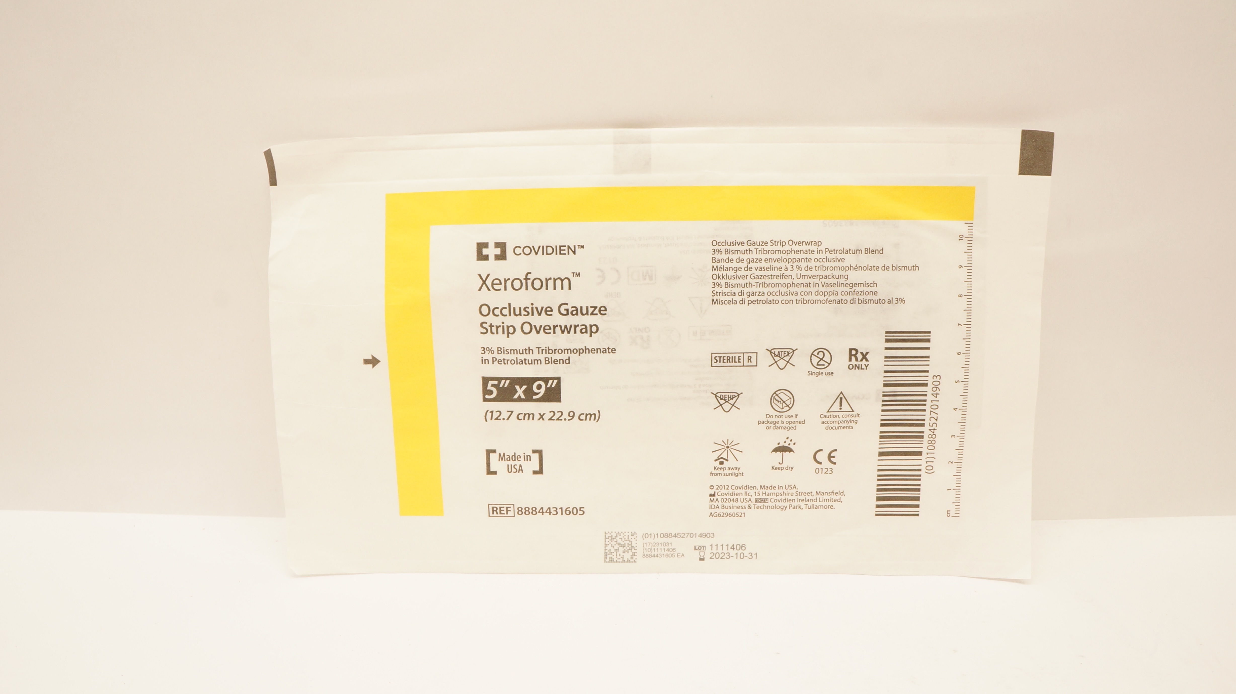 Covidien 8884431605 Xeroform Occlusive Gauze Strip Overwrap 5inch x 9inch (x)