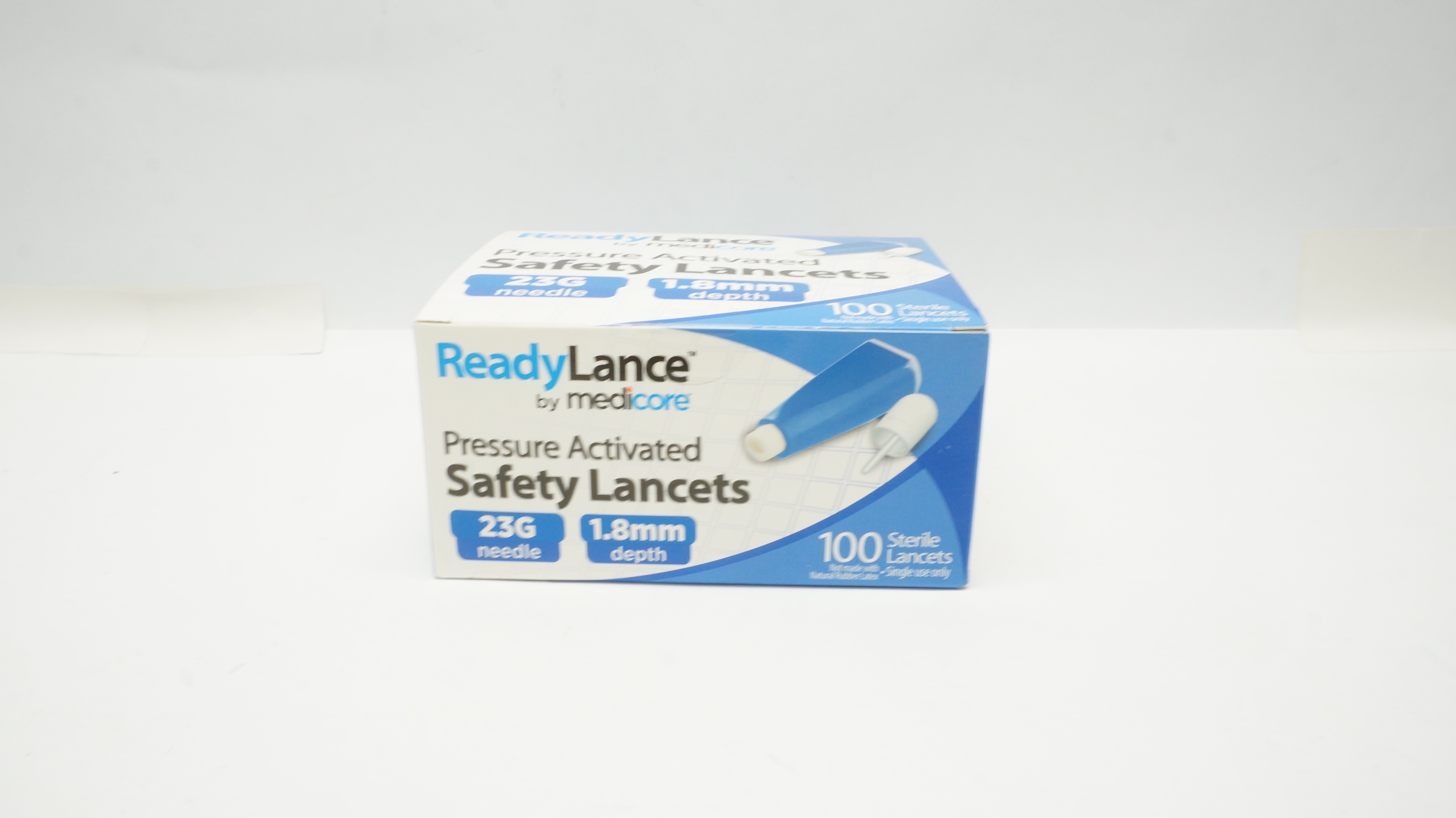 Medicore 805 ReadyLance Pressure Activated Safety Lancets 23G x1.8mm-Box of 100