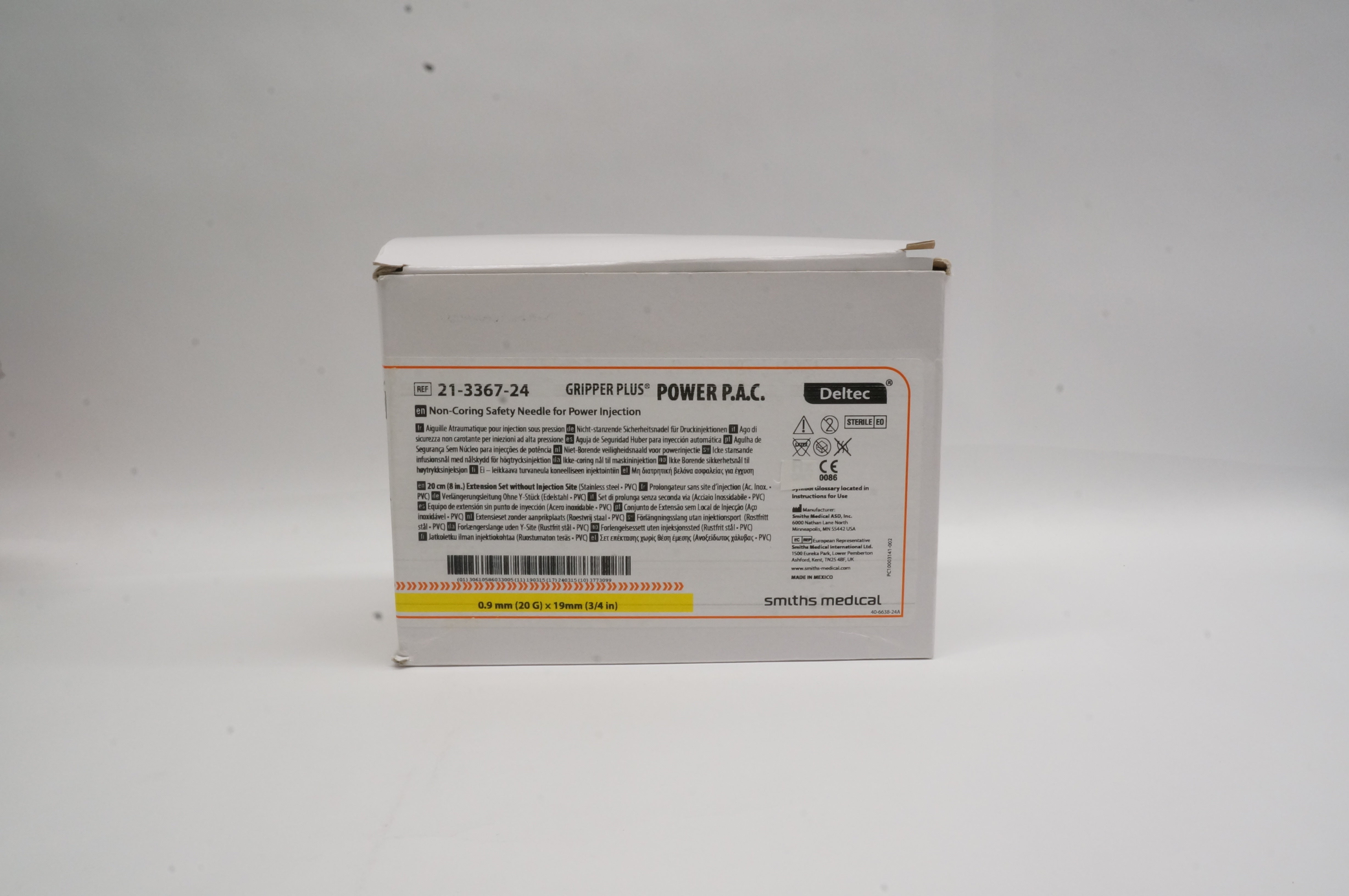 Smiths Medical 21-3367-24 Safety Ndle. for Power Injection 20G x 3/4in-Box of 12