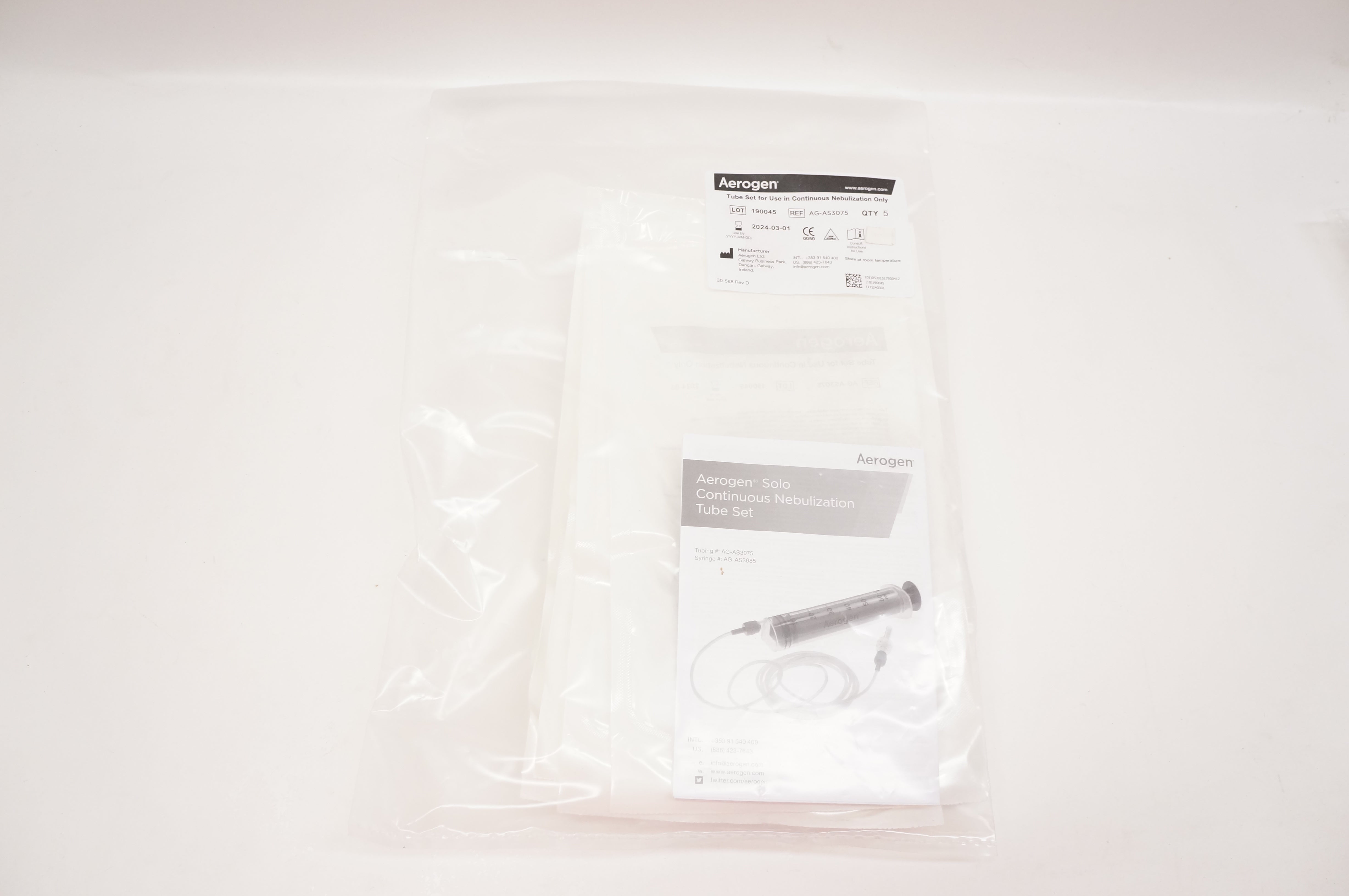 Aerogen AG-AS3075 Tube Set for Use in Continuous Nebulization - Pack of 5