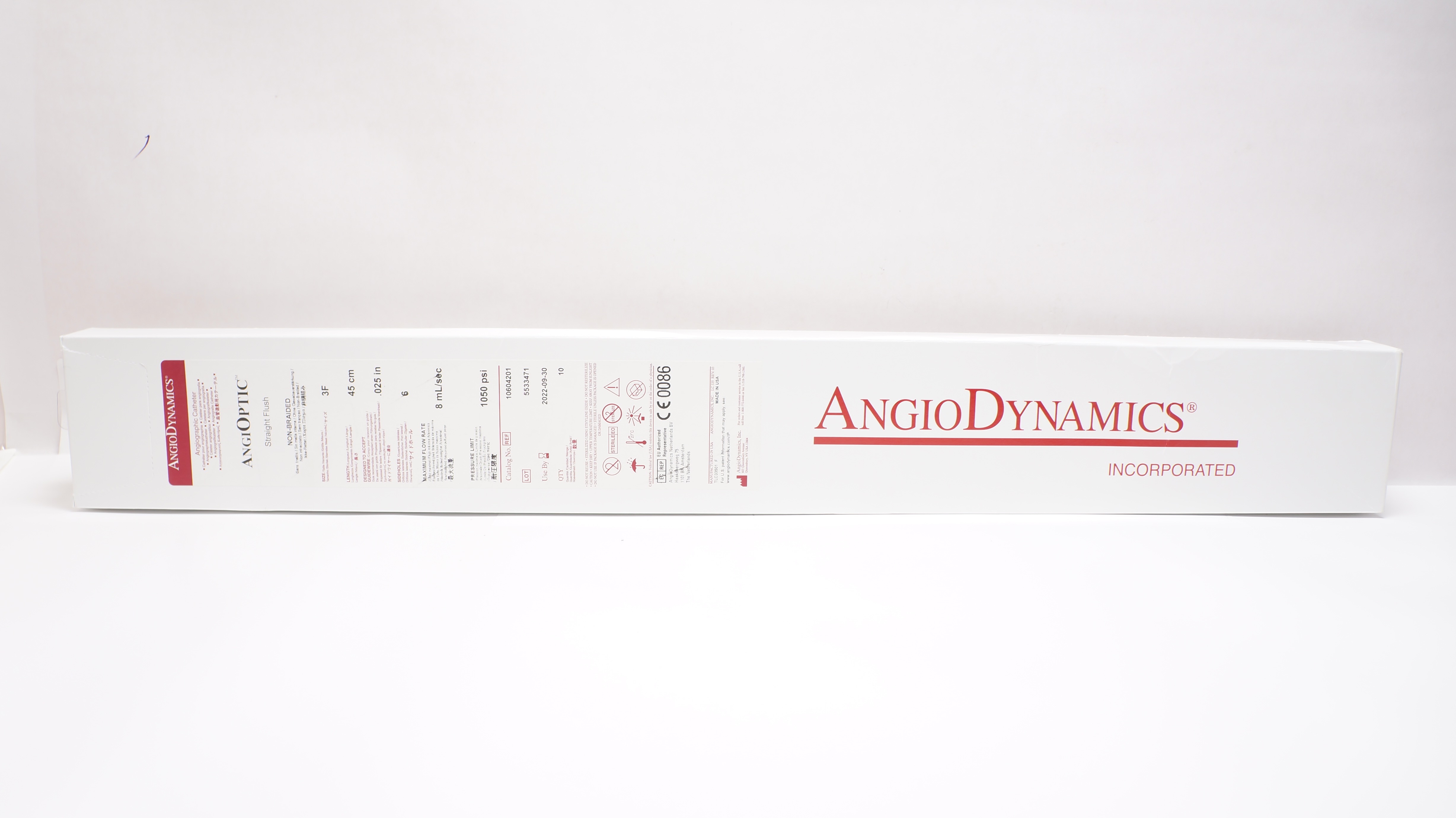 AngioDynamics 10604201 AngyOptic  Straight Flush 3F x 0.25inch x 45cm (x) - Box of 10