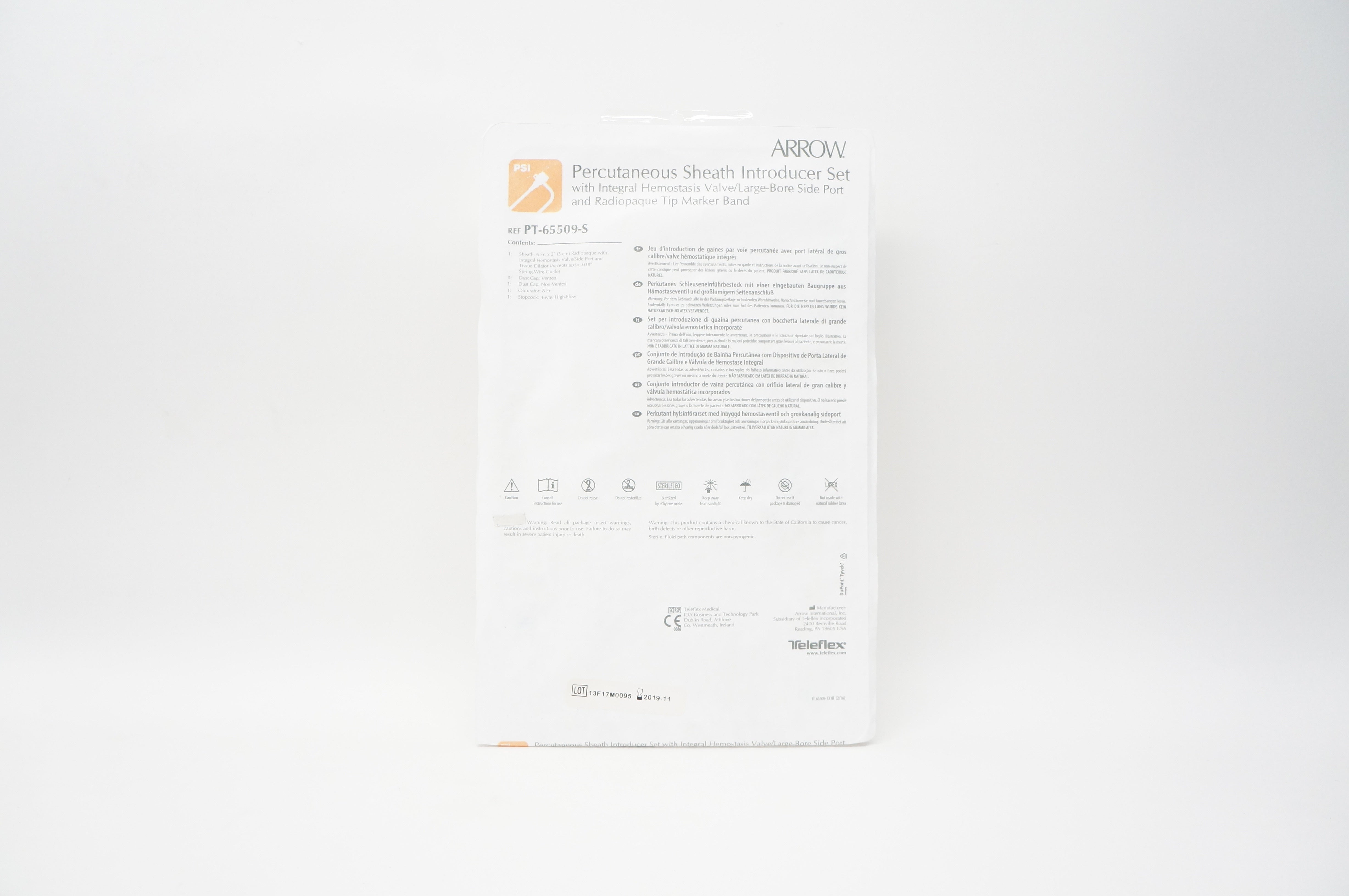 Arrow PT-65509-S Percutaneous Sheath Introducer Set PSI 6Fr. x 5cm (x)