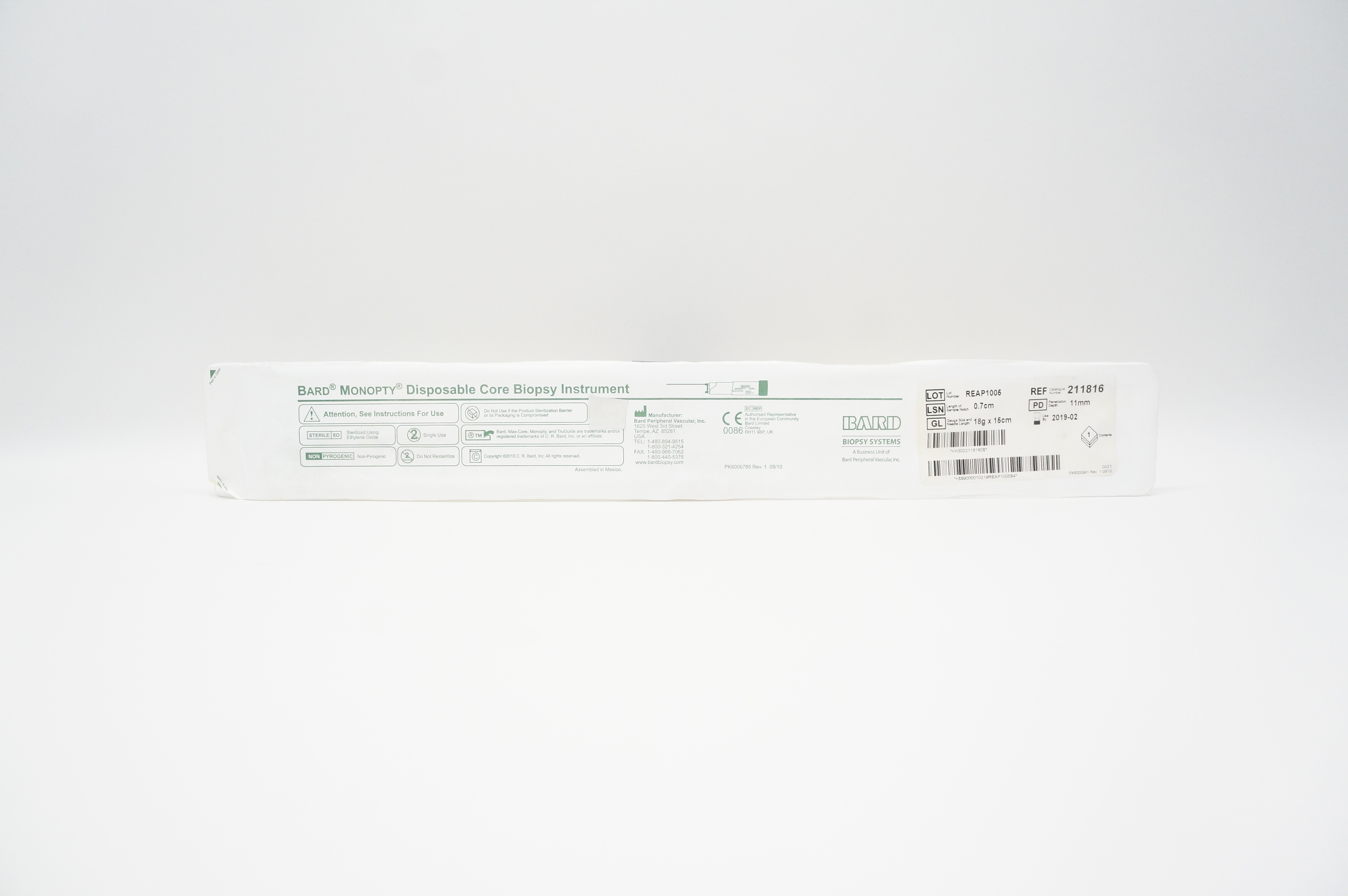 Bard 211816 Monopty Disposable Core Biopsy 18G x 16cm (x)