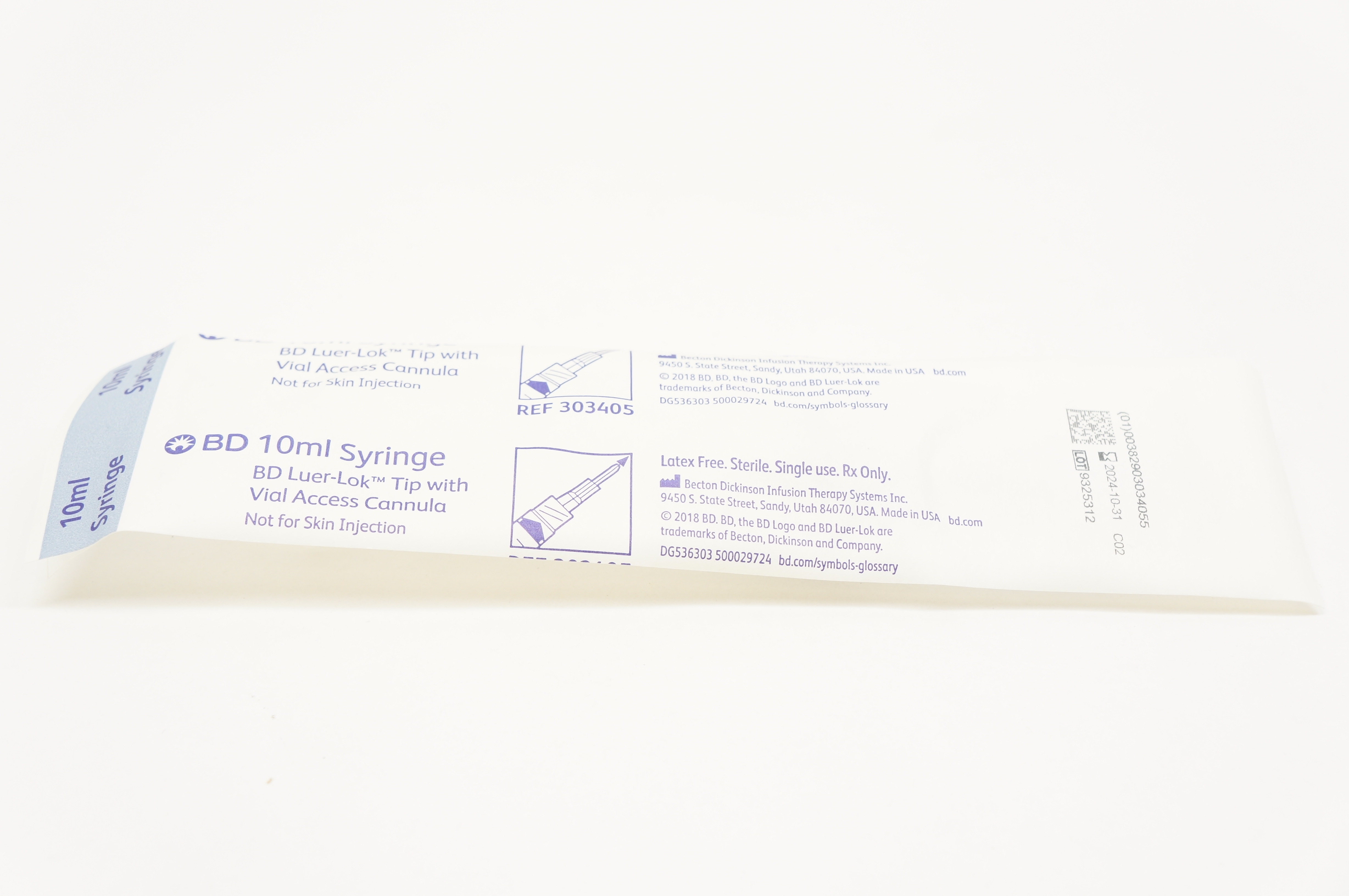 BD 303405 Luer-Lok Tip with Vial Access Cannula 10ml Syringe