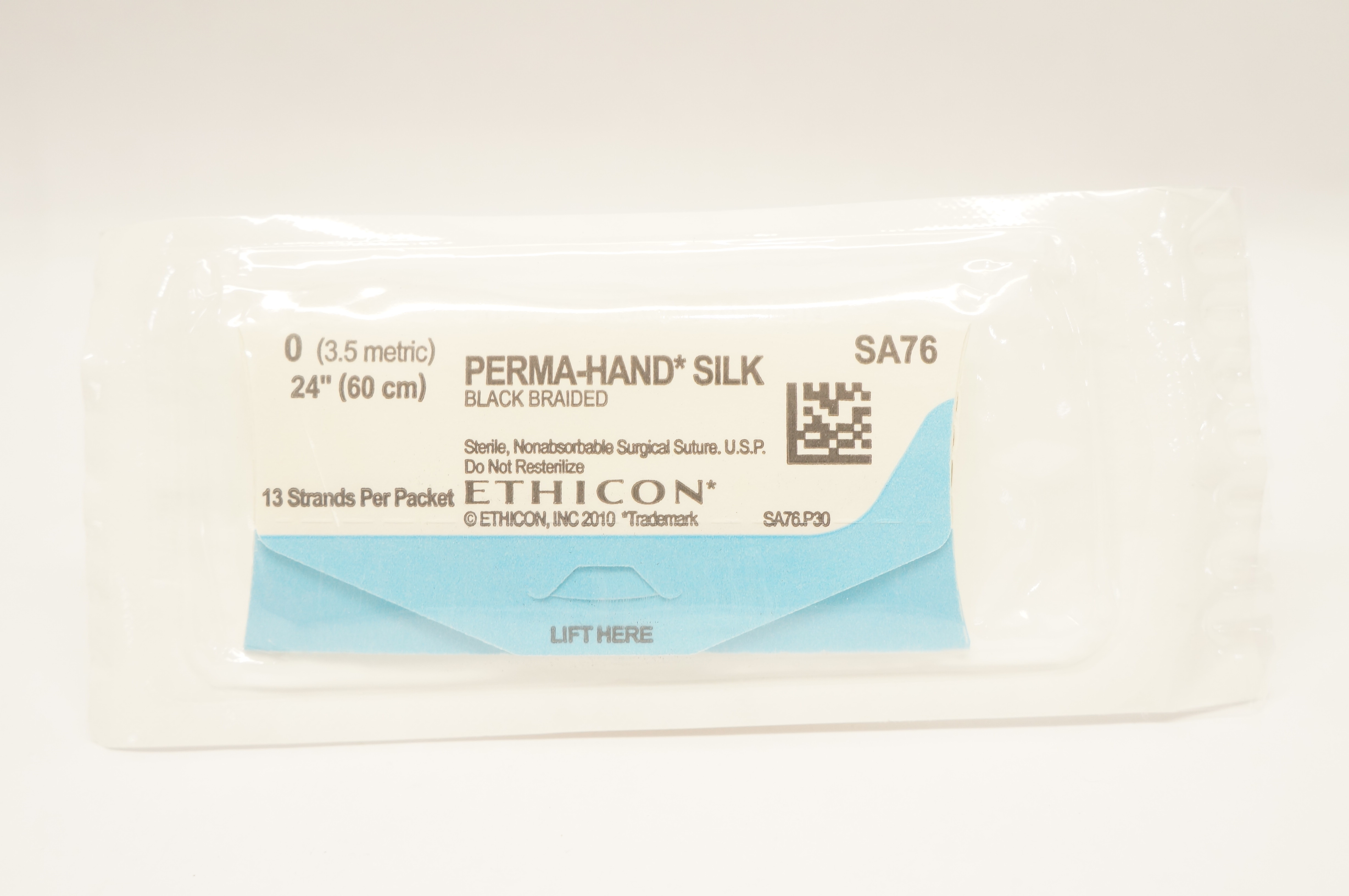 Ethicon SA76 0 Perma-Hand Silk Black Braided Surgical Stre 24 inch