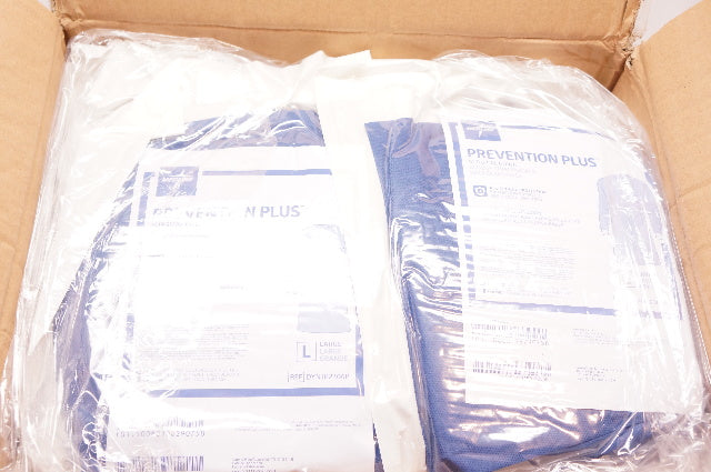 Medline DYNJP2306P Prevention Plus Gown, Breathable Film Gown, Large - Lot of 13