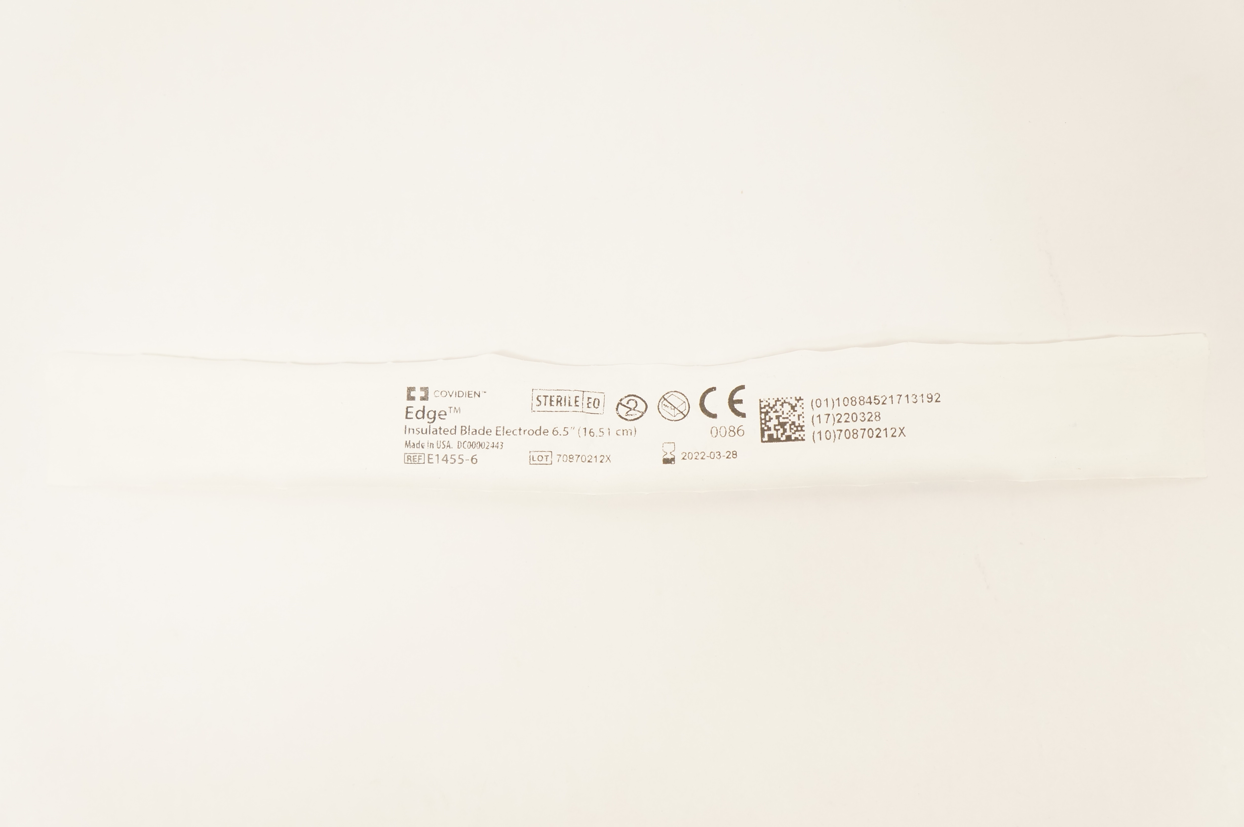 Covidien E1455-6 Edge Insulated Blade Electrode 6.5inch