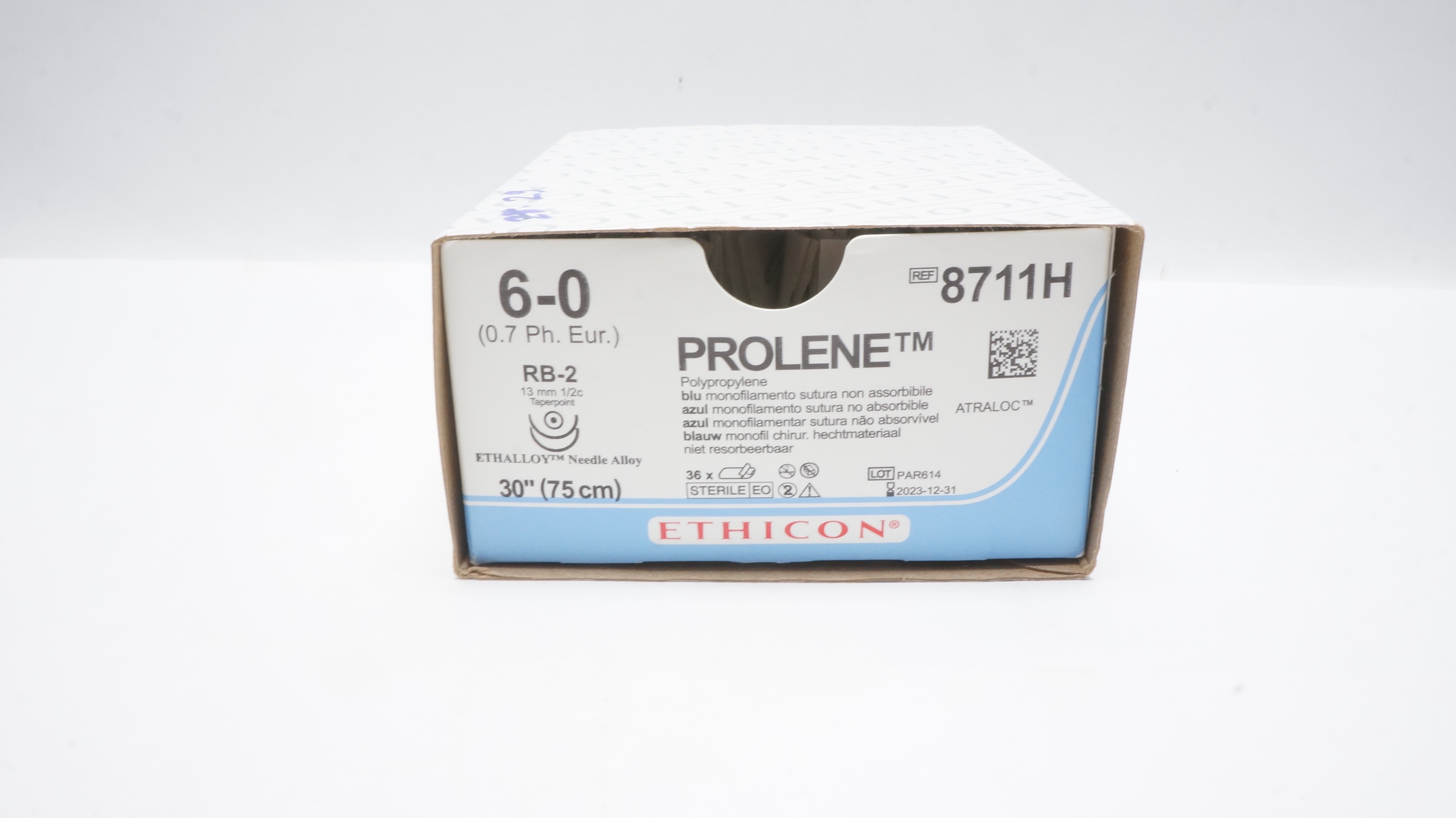 Ethicon 8711H 6-0 PROLENE, RB-2, 1/2 13mm, 30inch (x) - Box of 29