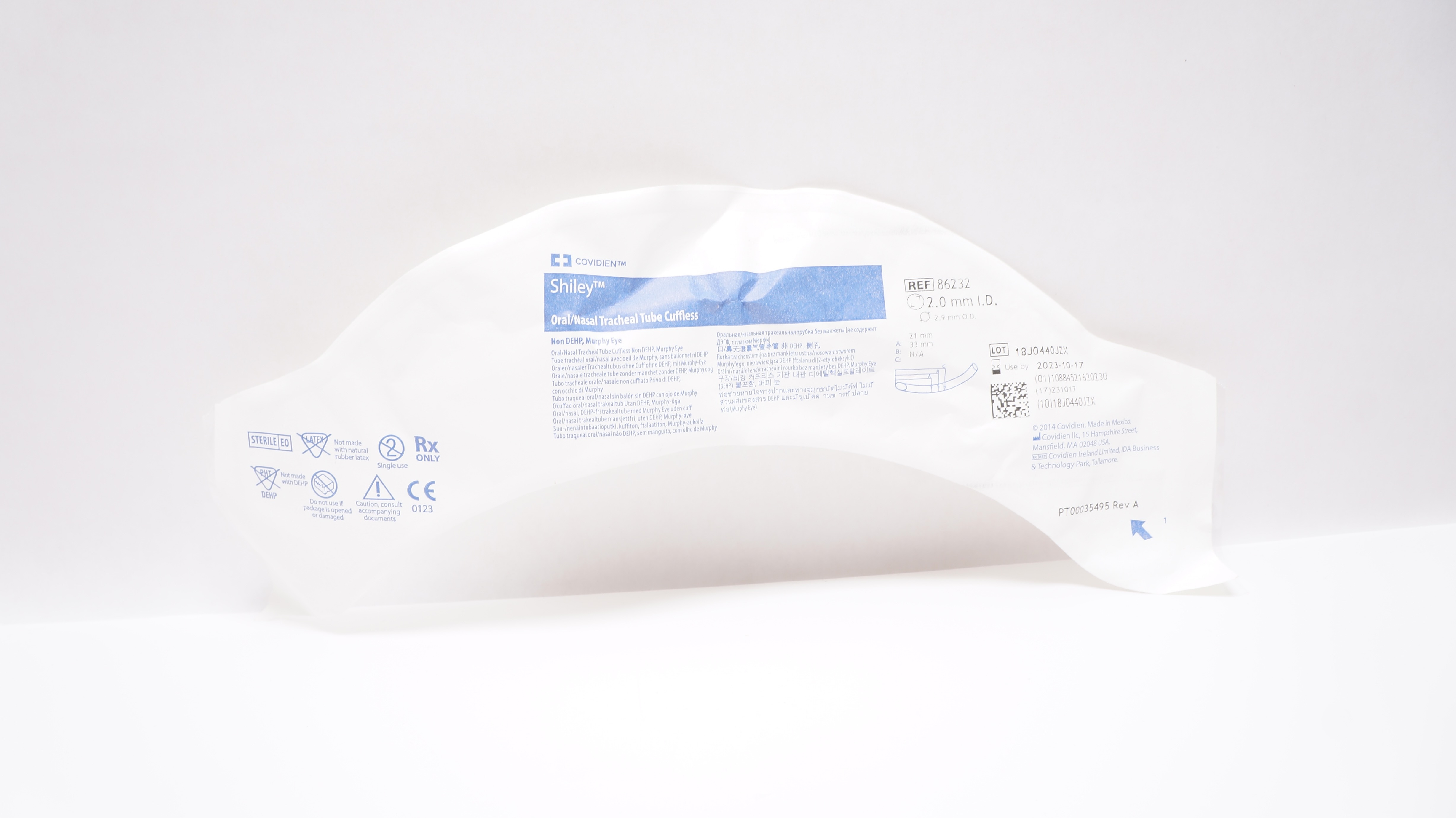 Covidien 86232 Mallinckrodt Oral/Nasal Tracheal Tube Cuffess 2.0mm x 2.9mm (x)