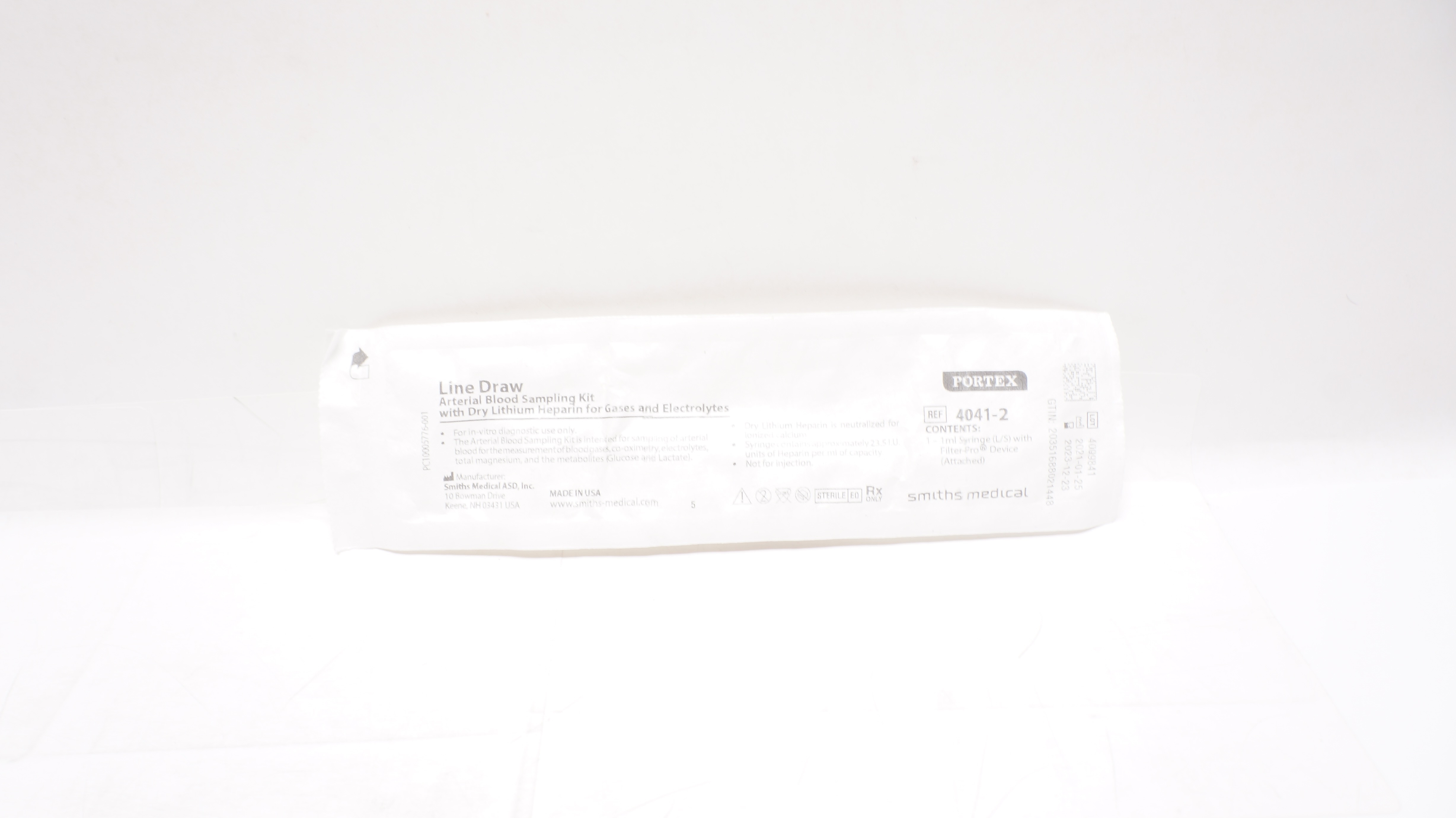 Smiths Medical 4041-2 Portex Line Draw Arterial Blood Sampling Kit (x)