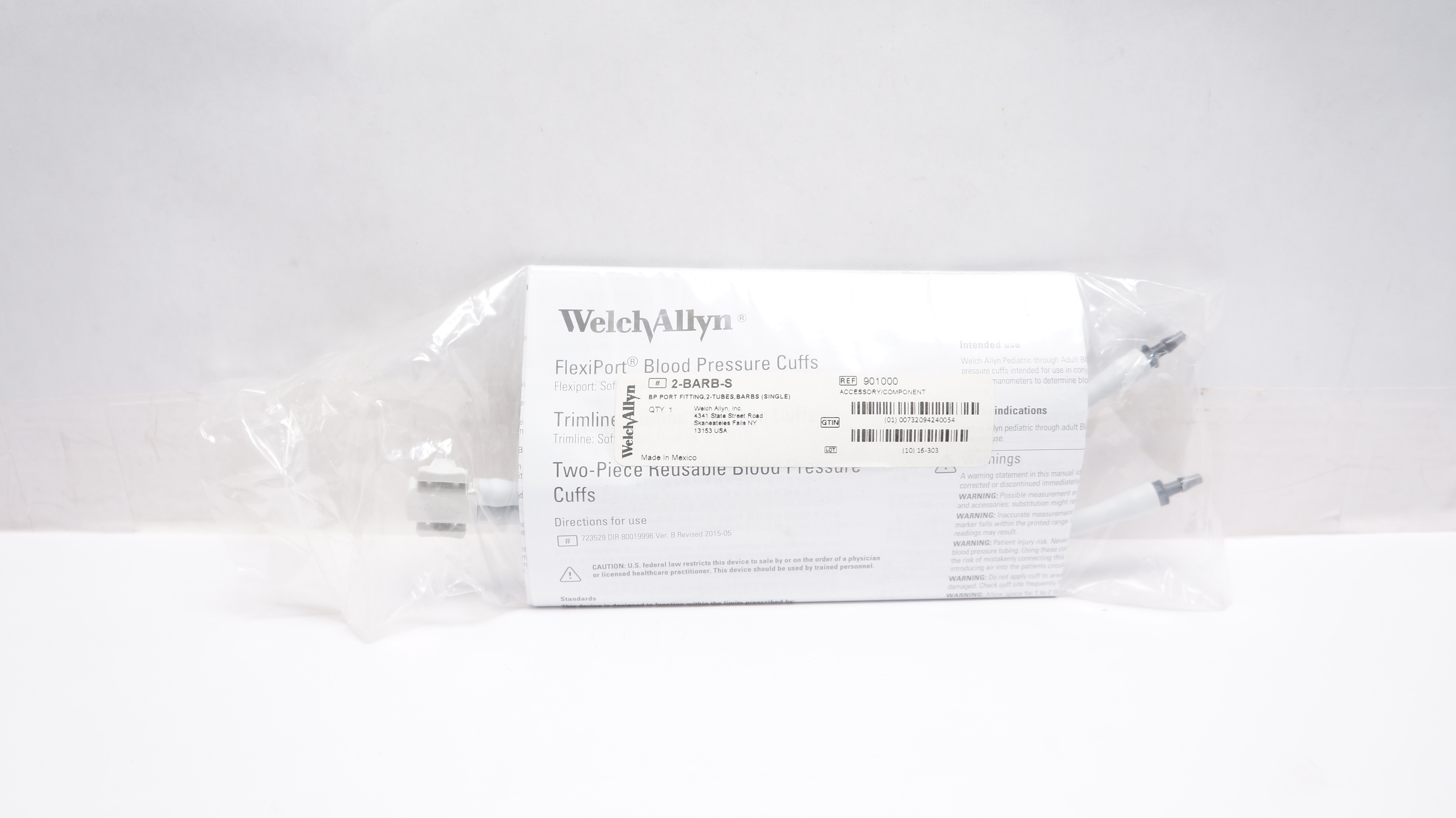 Welch Allyn 901000 2-BARB-S BP Port Fitting, 2-Tubes, Barbs Single