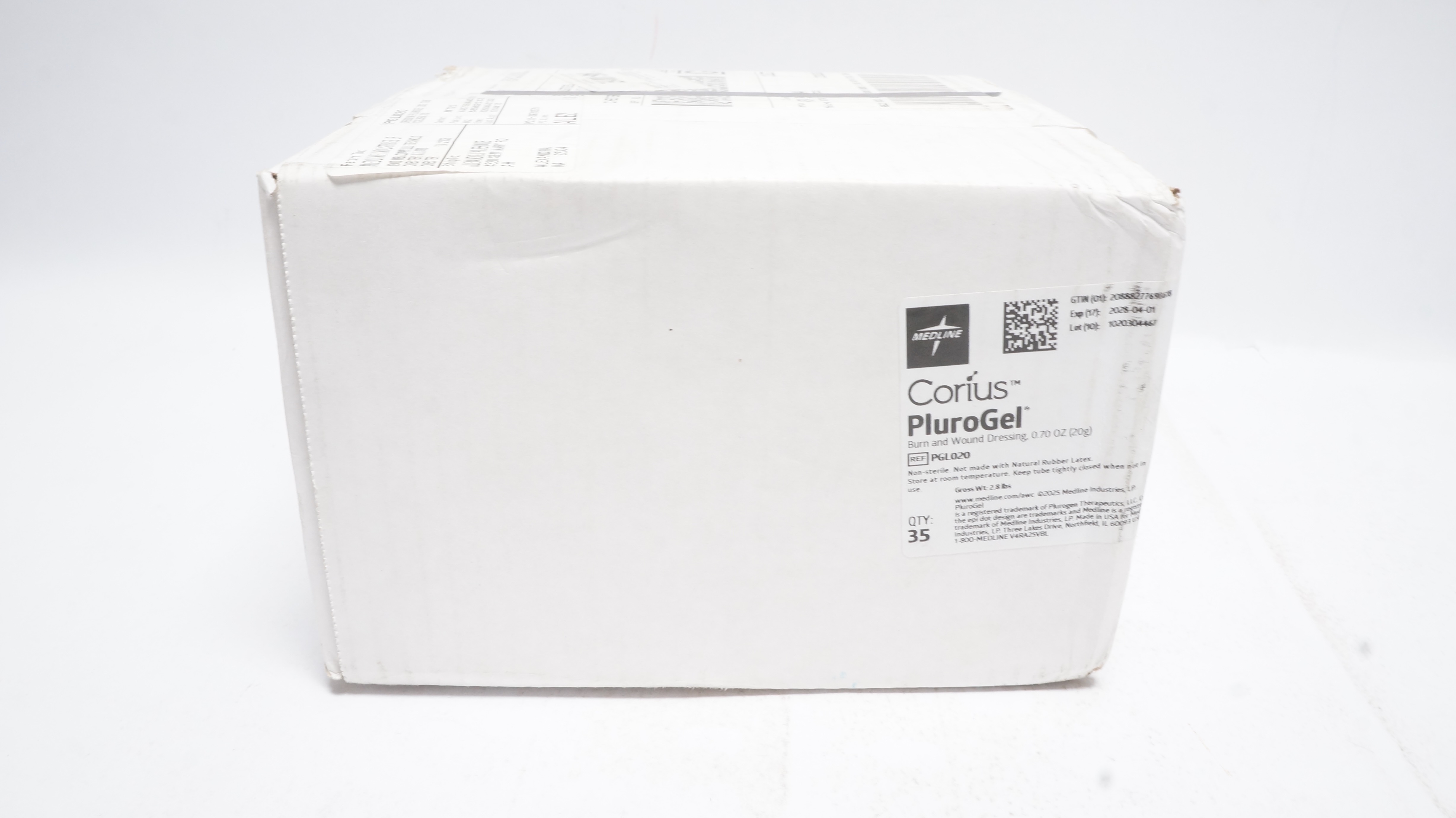 Medline PGL020 PluroGel Burn & Wound Dressing 20G - Box of 35