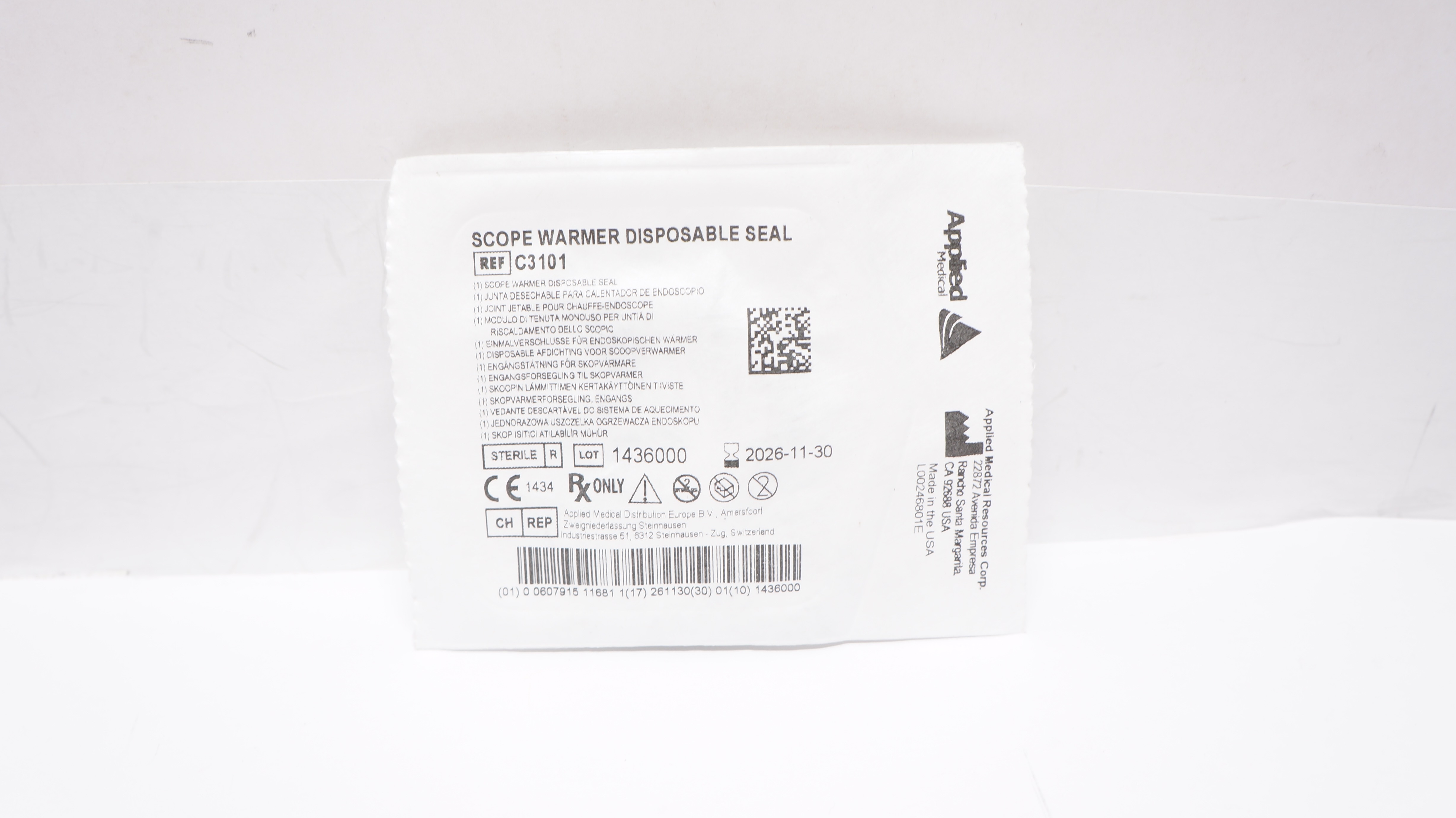 Applied Medical C3101 Scope Warmer Disposable Seal